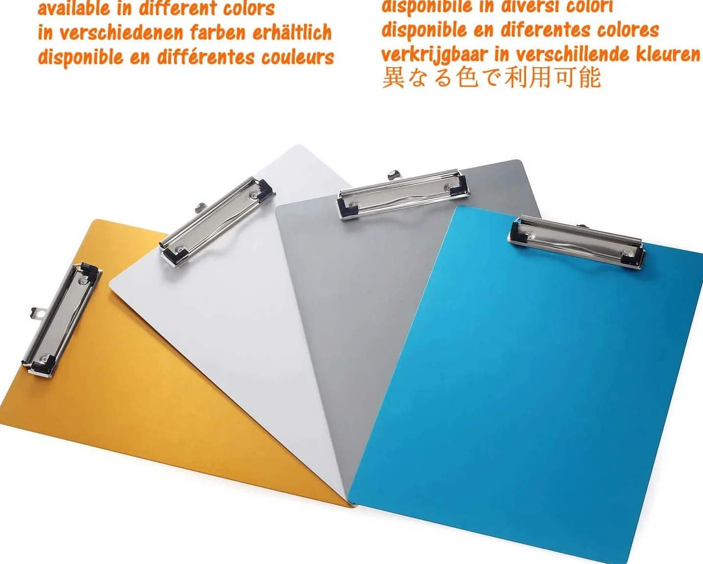TKD8025-silver-6 aluminiowych podkładek A4 z gumowanym metalowym zaciskiem, deska do pisania DIN A4 z miejscem do zawieszania, uchwyt na podkładkę Clipboard – stabilna aluminiowa płyta do pisania –