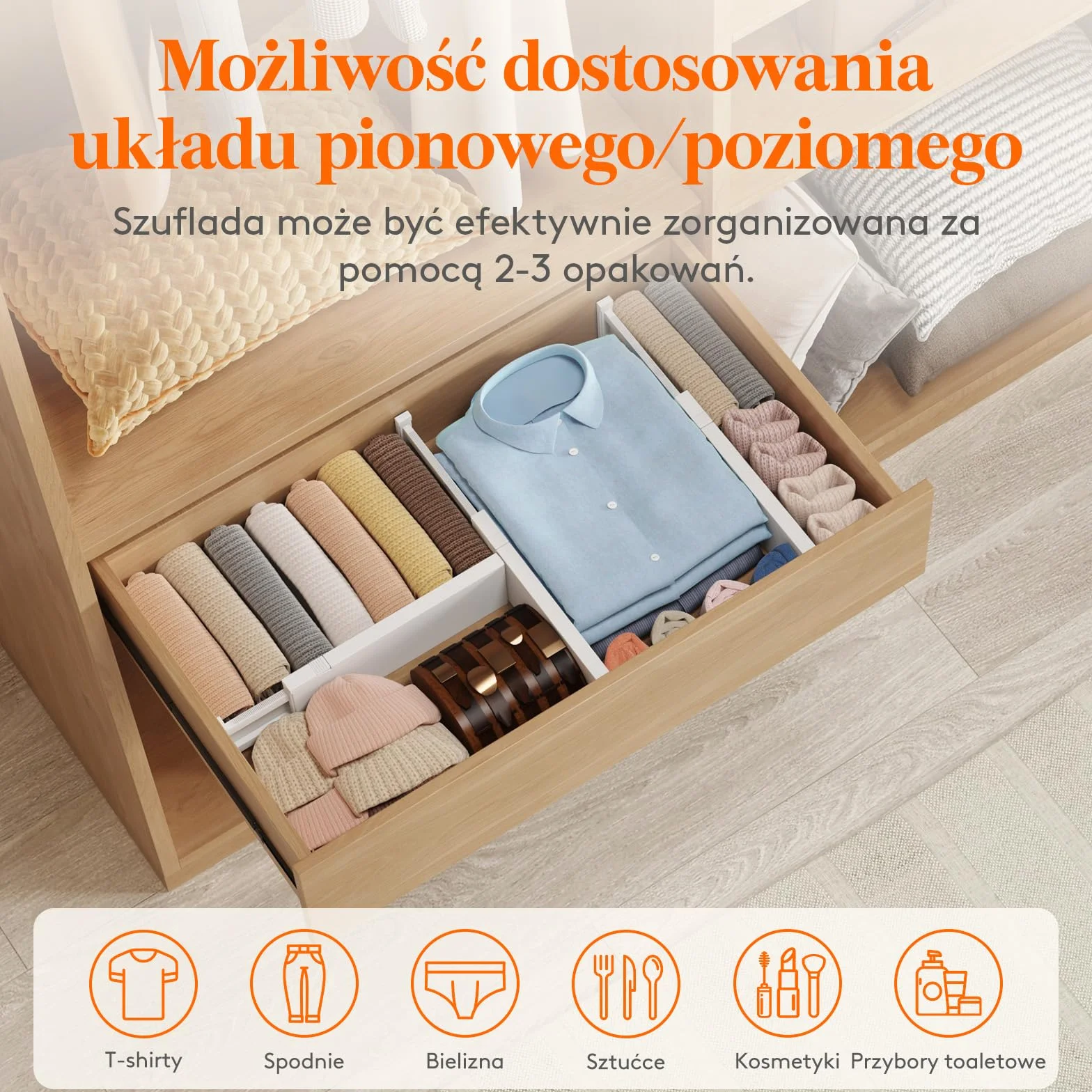Lifewit Organizery do Szuflad 10 cm, 34,3-55,9 cm, Regulowane Separatory