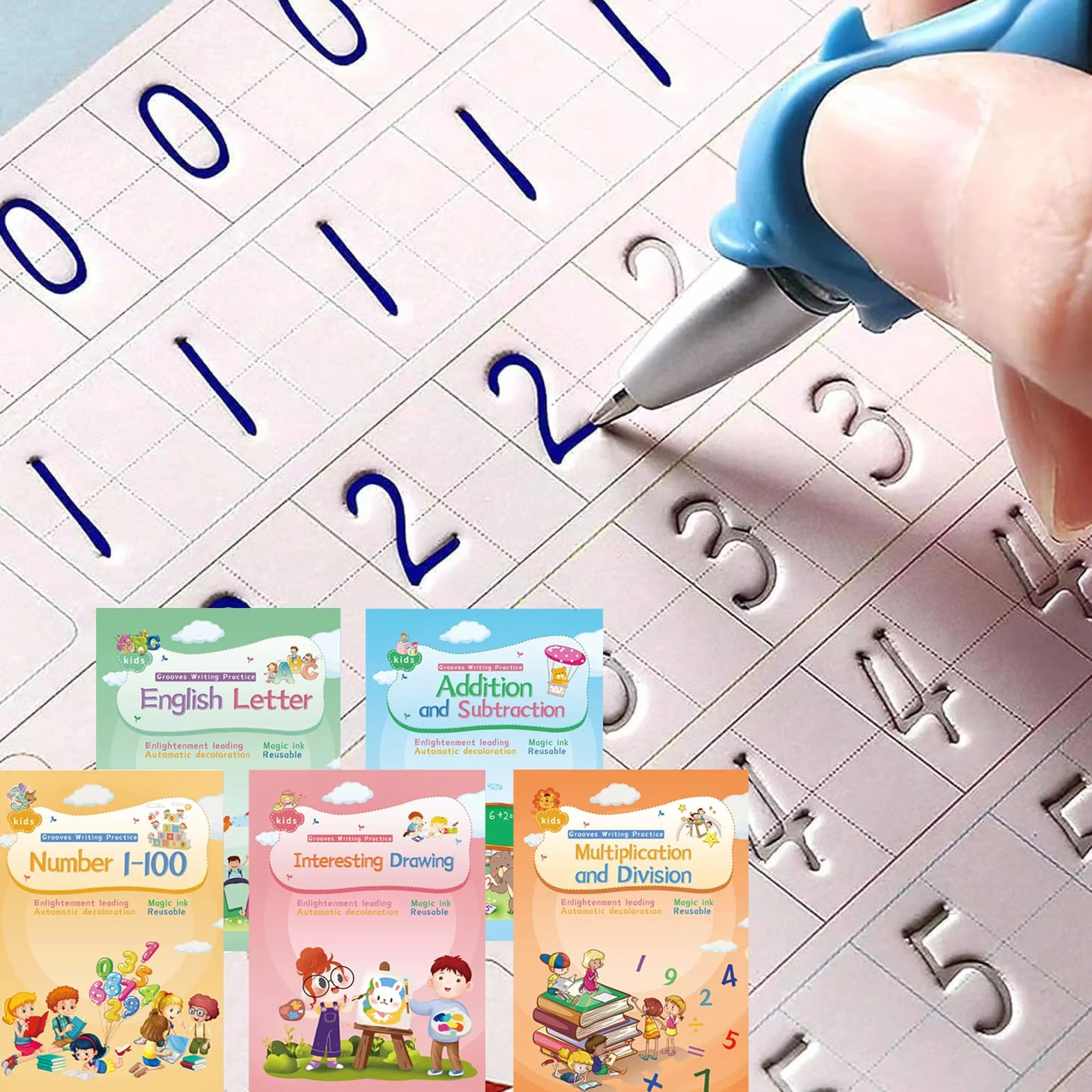 CosyCorner Magiczne podręczniki do pisania odręcznego zestaw 4 książek 10,2 x 7,5 cm