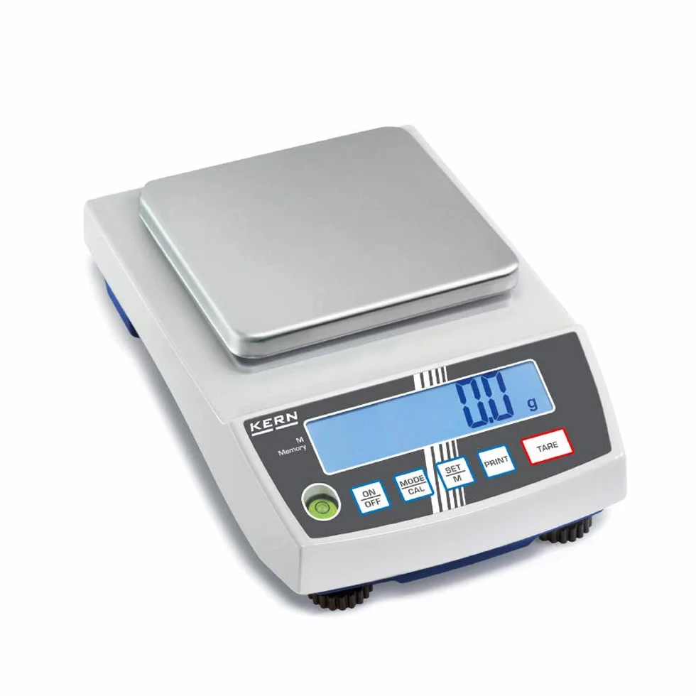 KERN Waga precyzyjna PCB 6000-1 (waga laboratoryjna, płyta obciążeniowa 150 x 170 mm, zakres ważenia maks. 6000 g, odczyt 0,1 g, powtarzalność 0,1 g, liniowość 0,3 g)