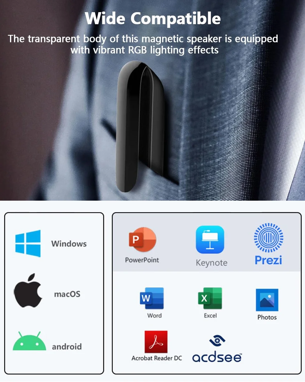 Wireless Presenter Remote Clicker Laser Pointer RF 2.4GHz USB Slide Advancer