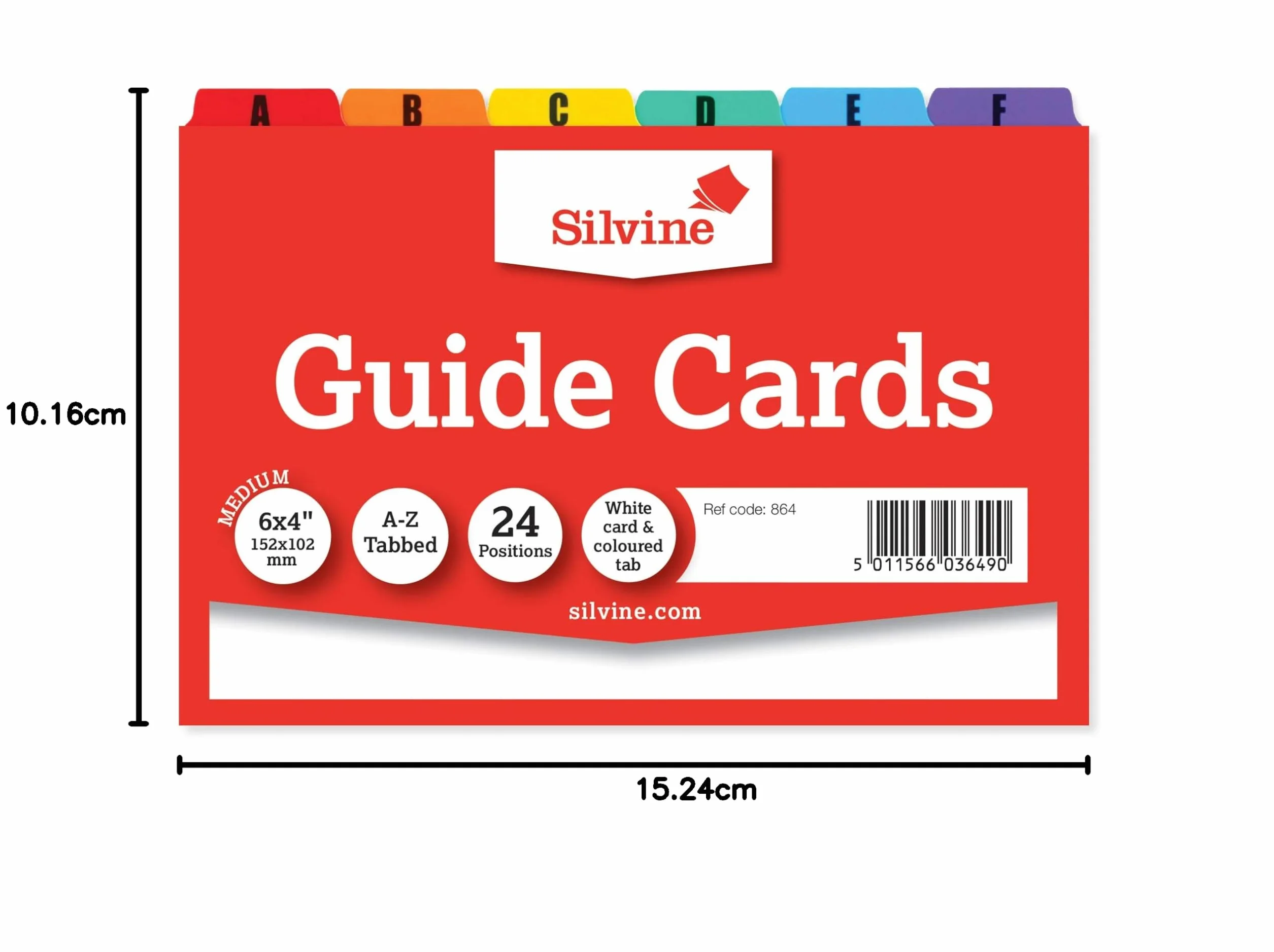 Silvine Kartki prowadzące A6 białe zakładki A-Z 15x10 cm