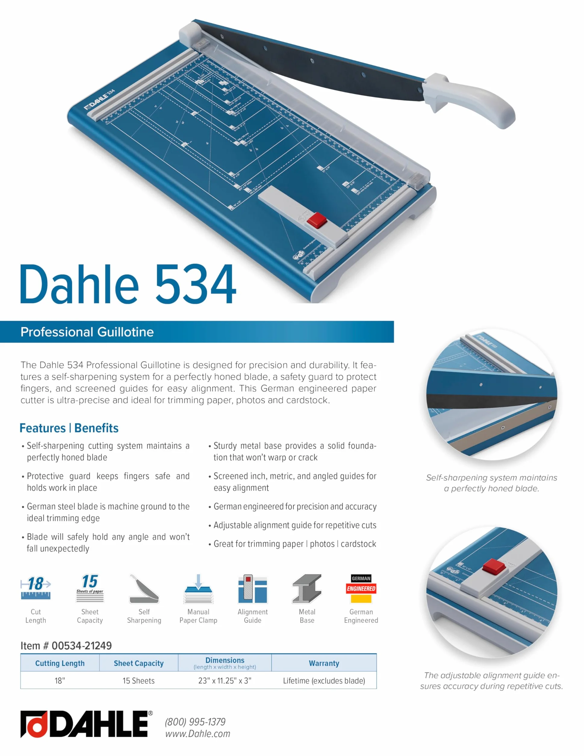 Dahle 00.16.00534 Gilotyna do Papieru, Srebrny/Niebieski, A3