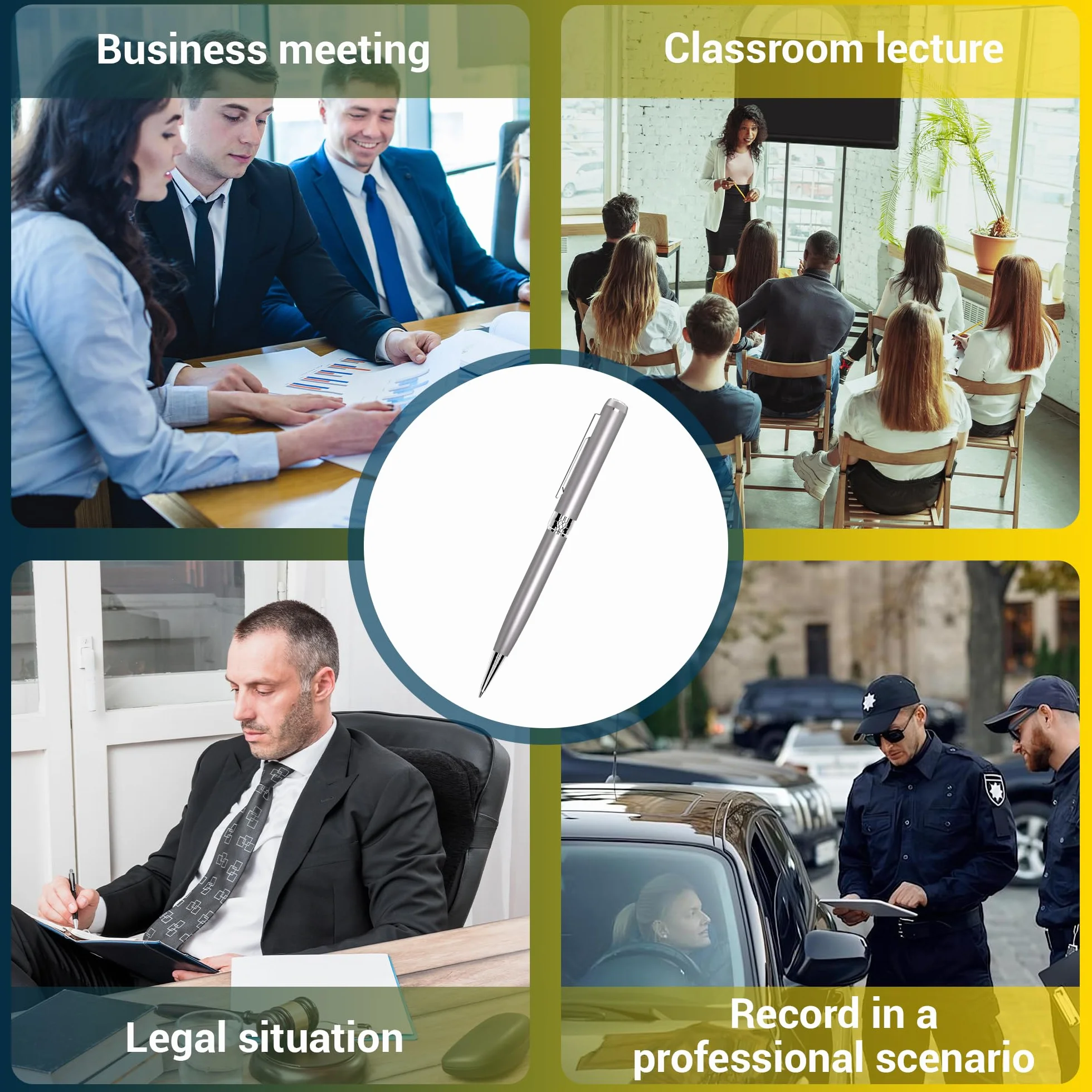 VOLTEK Pióro do nagrywania dźwięku Micro Spy, 64 GB, USB 3.0, typ C, przechwytywanie głosu za pomocą dyktafonów głosowych, mini rejestrator na spotkania, konferencje, dziennikarz, darmowy e-book w