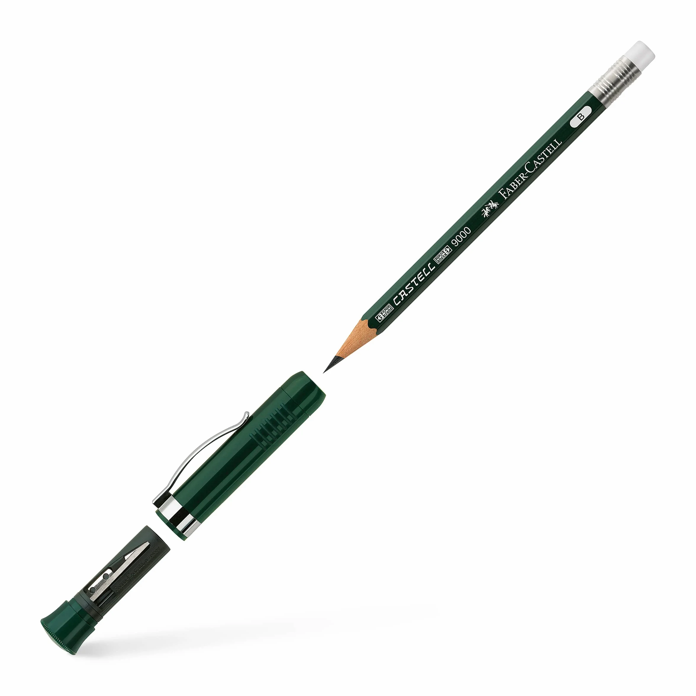 FABER-CASTELL 119037 – idealny ołówek Castell 9000, twardość B, kolor trzonka: zielony