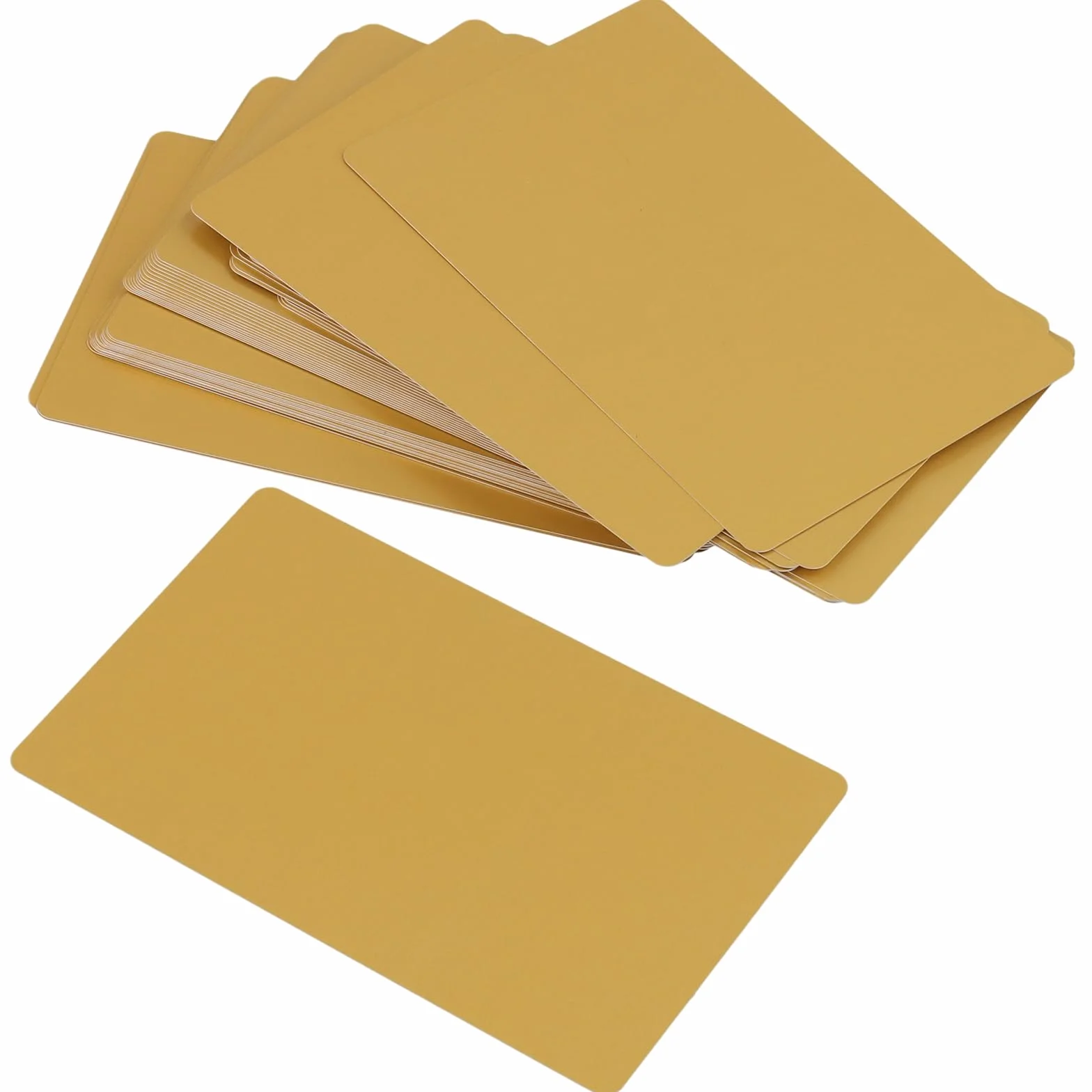 Złote aluminiowe wizytówki 86x54x0,21 mm 150 sztuk