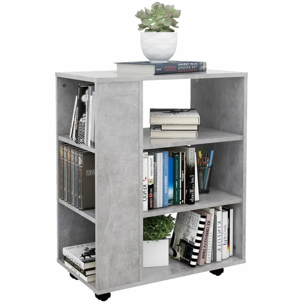 vidaXL Szafka na kółkach 60x35x75 cm beton szary