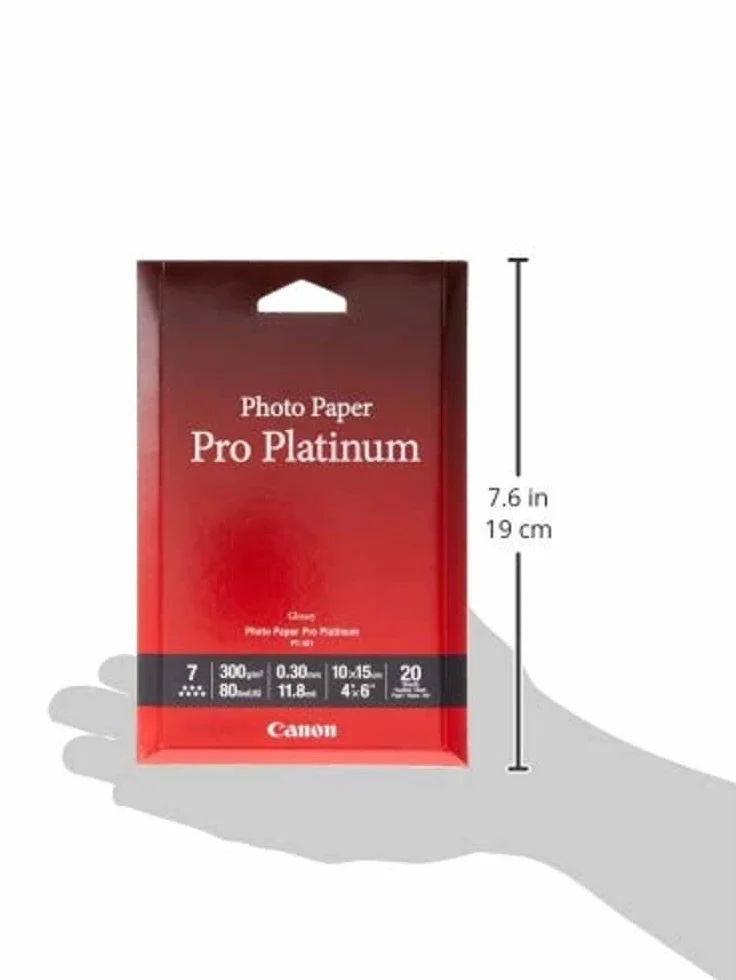 Canon PT-101 Pro Platinum papier fotograficzny 10x15 cm 20 arkuszy 300 g/m² biały