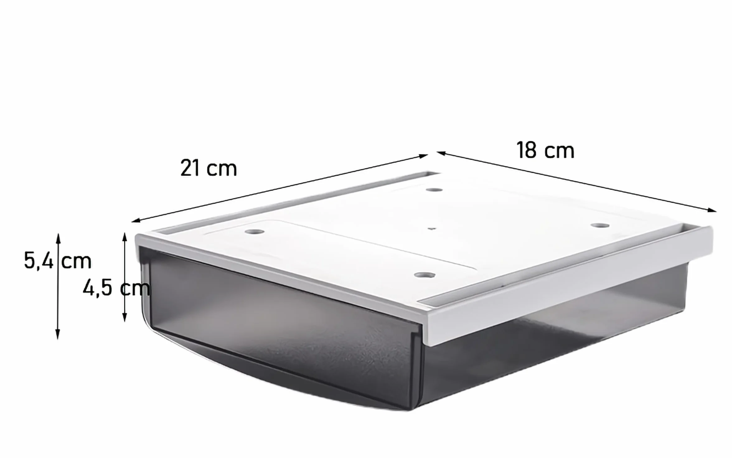 TUKA-i-AKUT 2 x 1,7 l szuflada pod biurko, 24 x 21 x 8 cm, samoprzylepna, matowa czerń