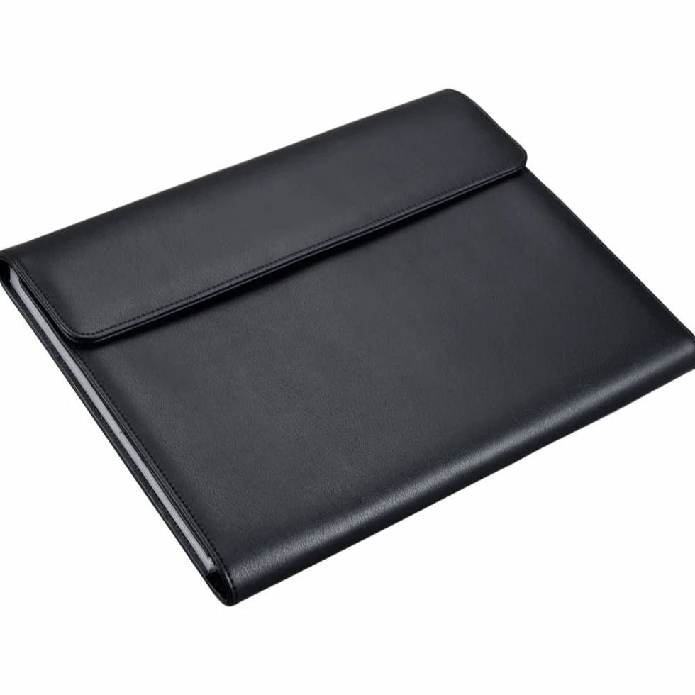 Alassio teczka z przegródkami Vado DIN A4 33 x 26 x 4 cm czarna imitacja skóry