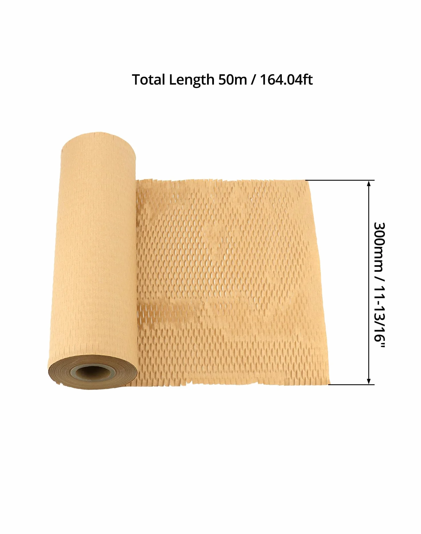 QWORK® 30cm x 50m papier pakowy o strukturze plastra miodu, alternatywa dla papieru do pakowania bąbelkowego, do pakowania prezentów i delikatnych przedmiotów