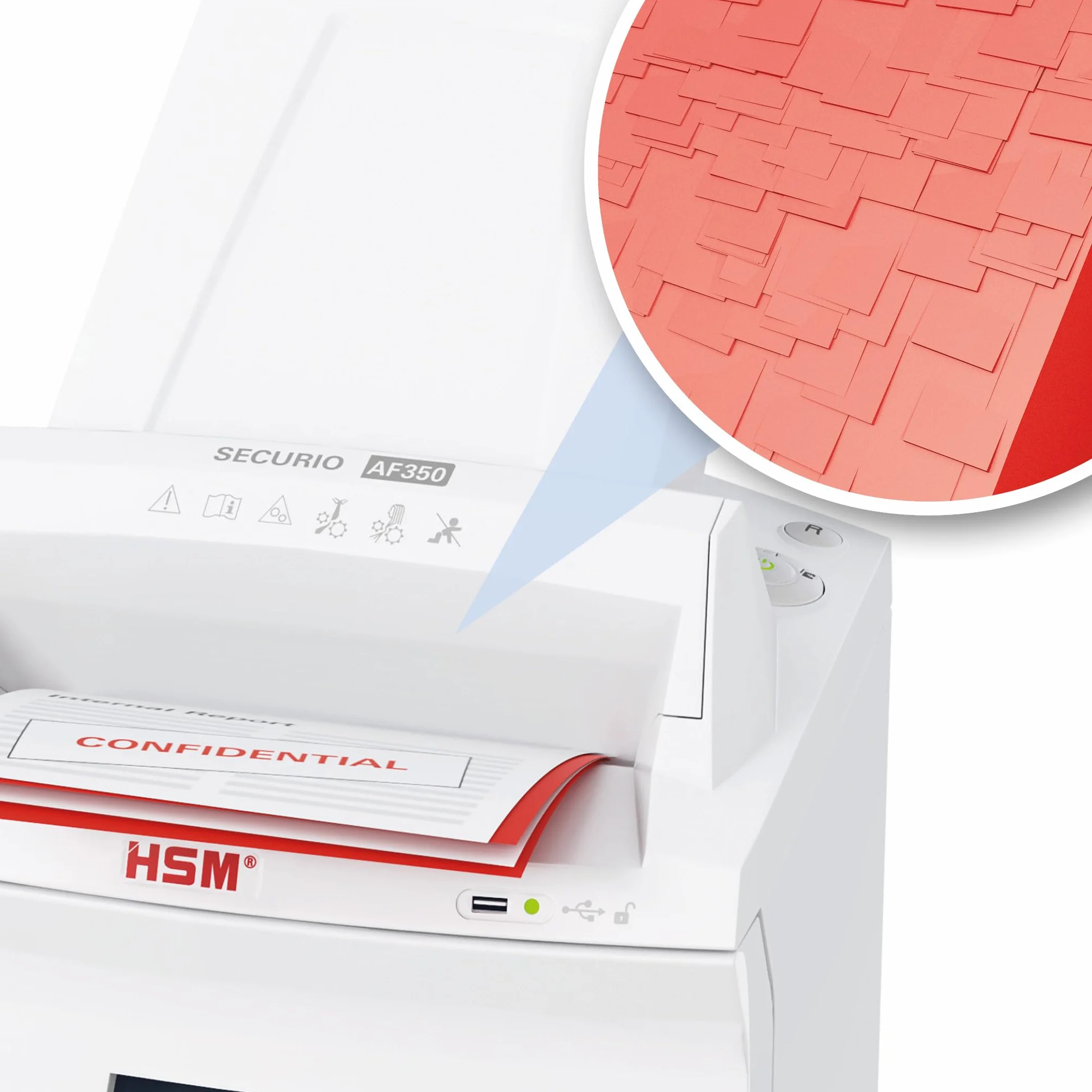 HSM SECURIO AF350 niszczarka dokumentów, poziom bezpieczeństwa P5, cięcie cząstek, 350 arkuszy automatycznie
