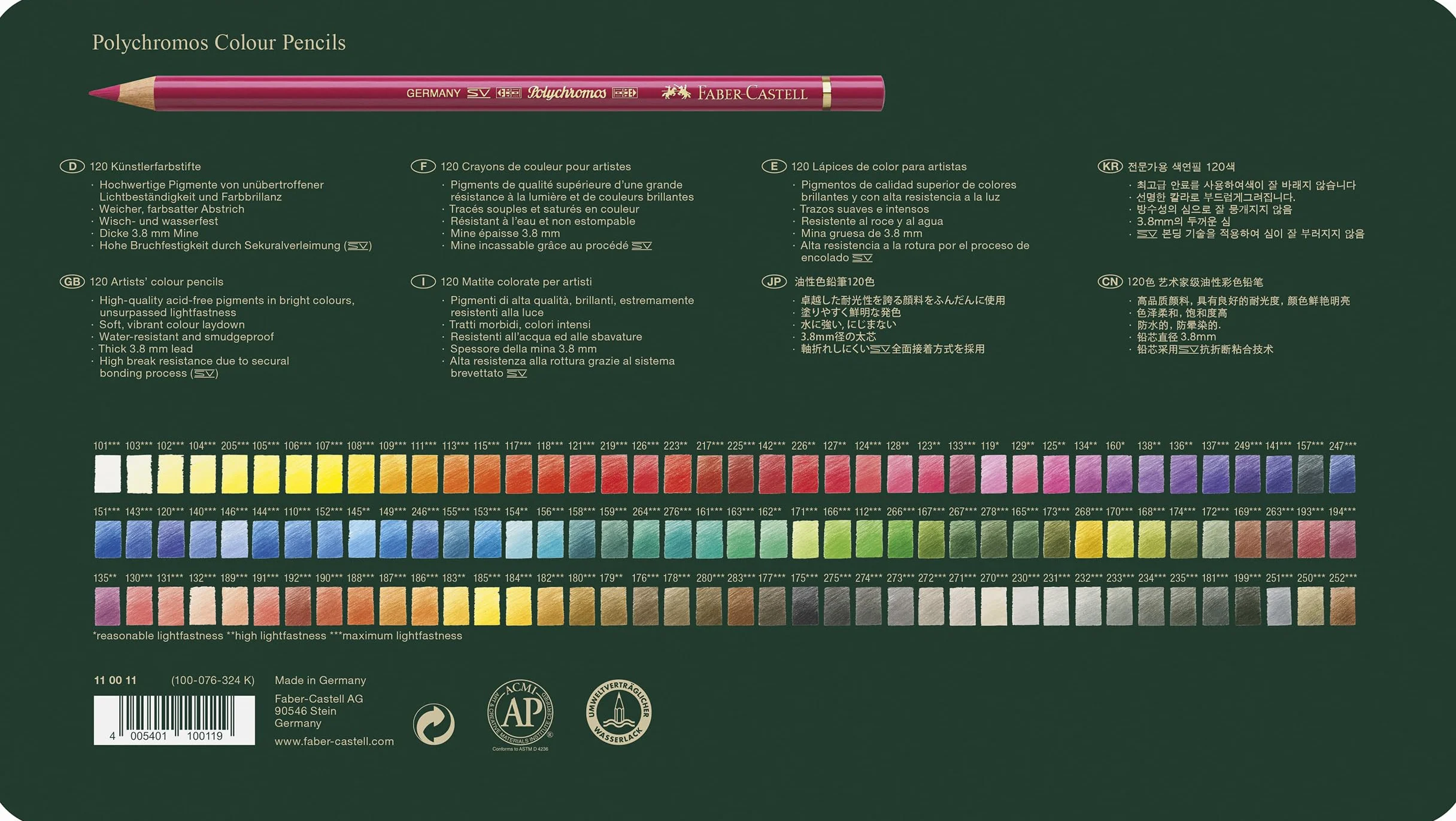 Faber-Castell F110011 Zestaw Kredek, Wielokolorowy, 120 sztuk