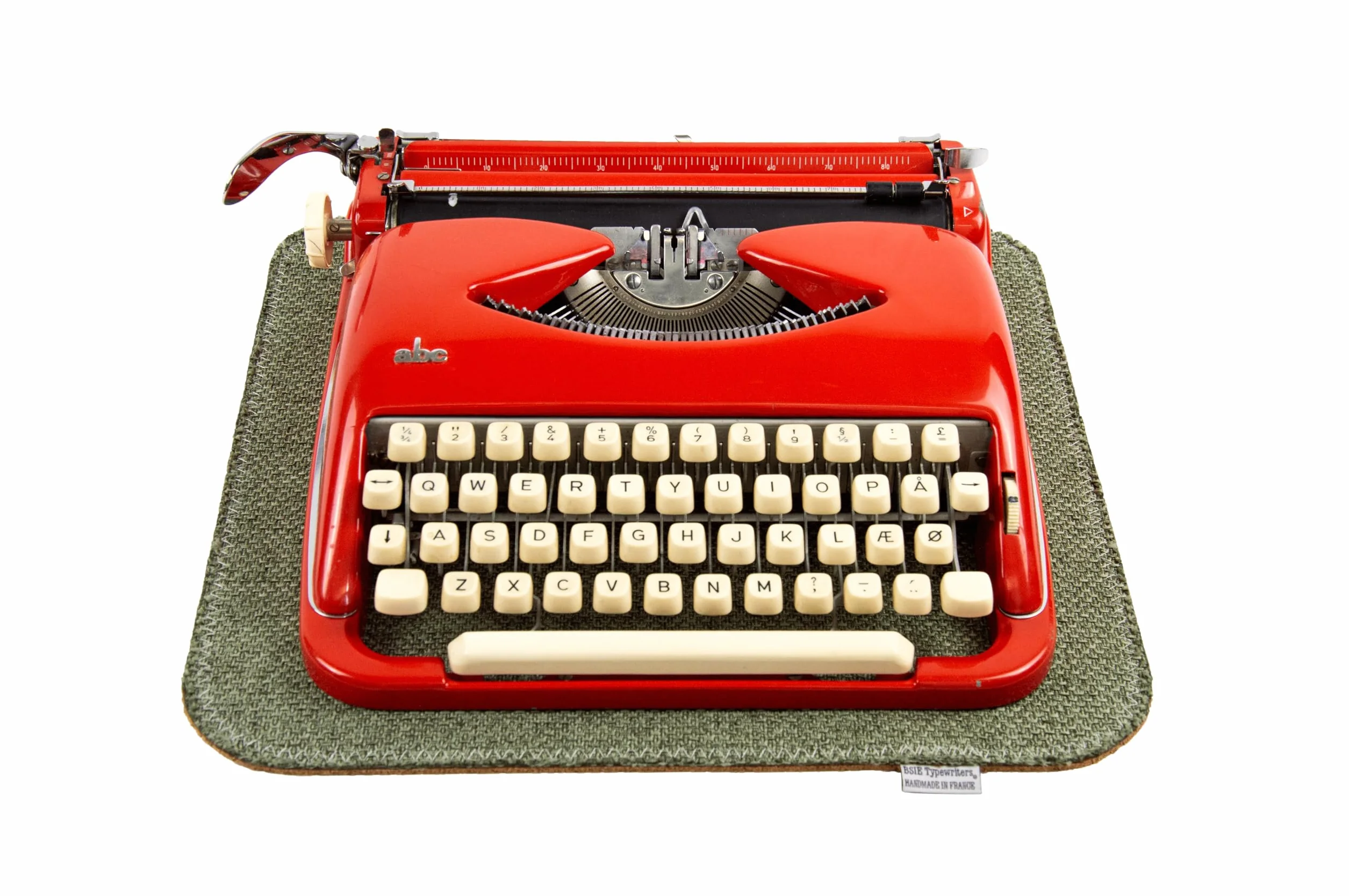 Mata do maszyny do pisania, powierzchnia antypoślizgowa, ręcznie wykonana we Francji, BSIE Typewriters (zielona)