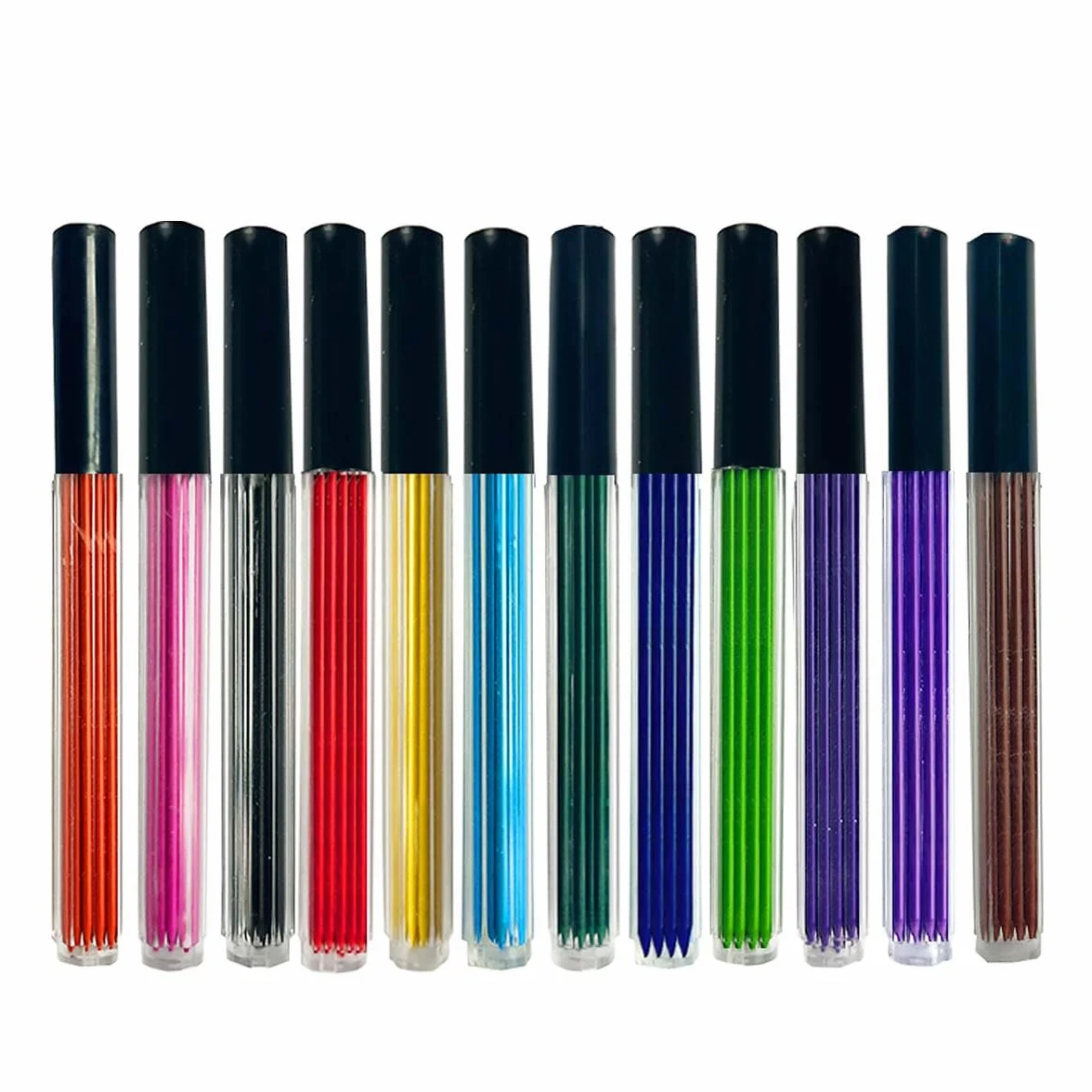 MROOFUL 2,0 mm 96 sztuk 12 kolorowych ołówków, materiały do szkicowania artystycznego, czerwony, niebieski, żółty, zielony, różowy ołówek, automatyczny ołówek