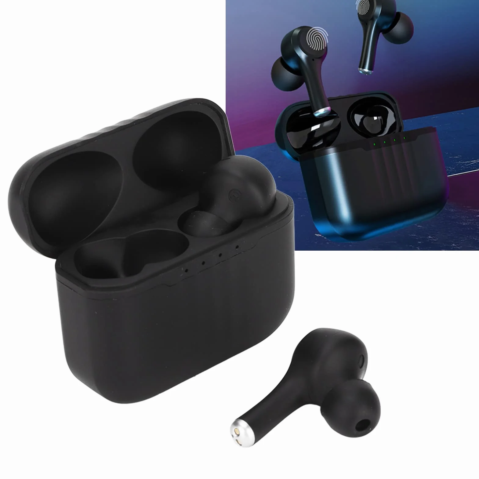 J7 Language Translator -84 Języki 5 Trybów z Bluetooth 5.2, Prawdziwe Bezprzewodowe Wkładki Douszne z Redukcją Szumów do Muzyki i Połączeń.(Czarny)