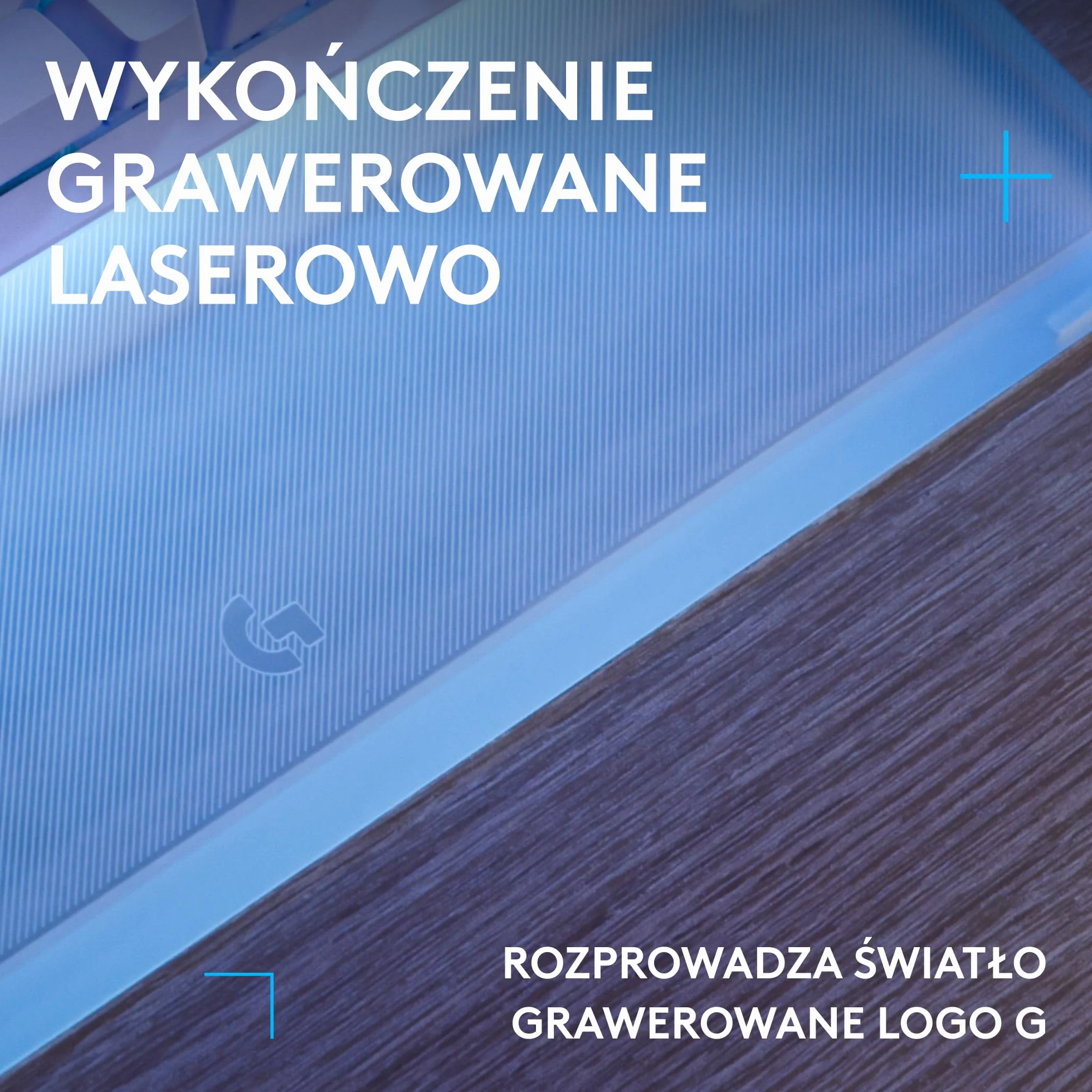 Logitech G G512 X PALM REST 98, LIGHTSYNC RGB – akrylowa podpórka pod nadgarstki z grawerem laserowym, która wzmacnia efekt świetlny, zaprojektowana dla modelu G512 X 98 – Przezroczysta