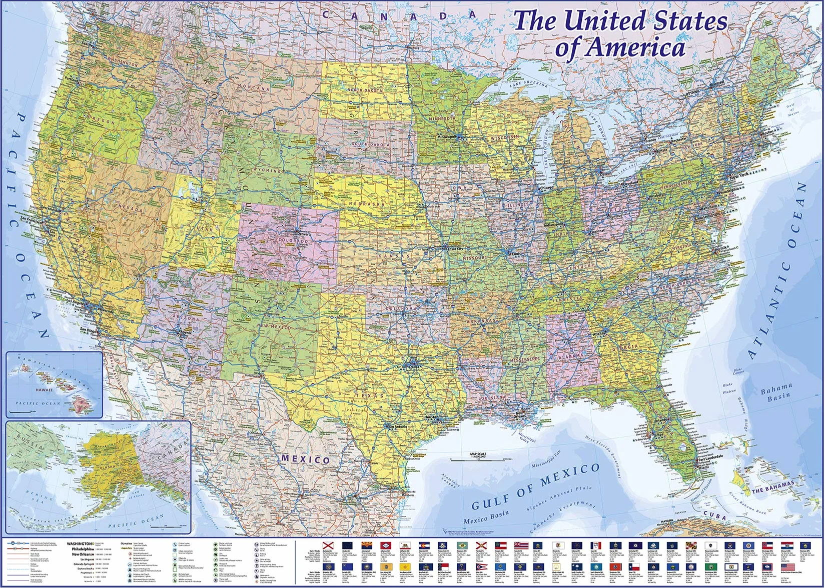 Close Up Xxl Mapa Usa 140 x 100 cm