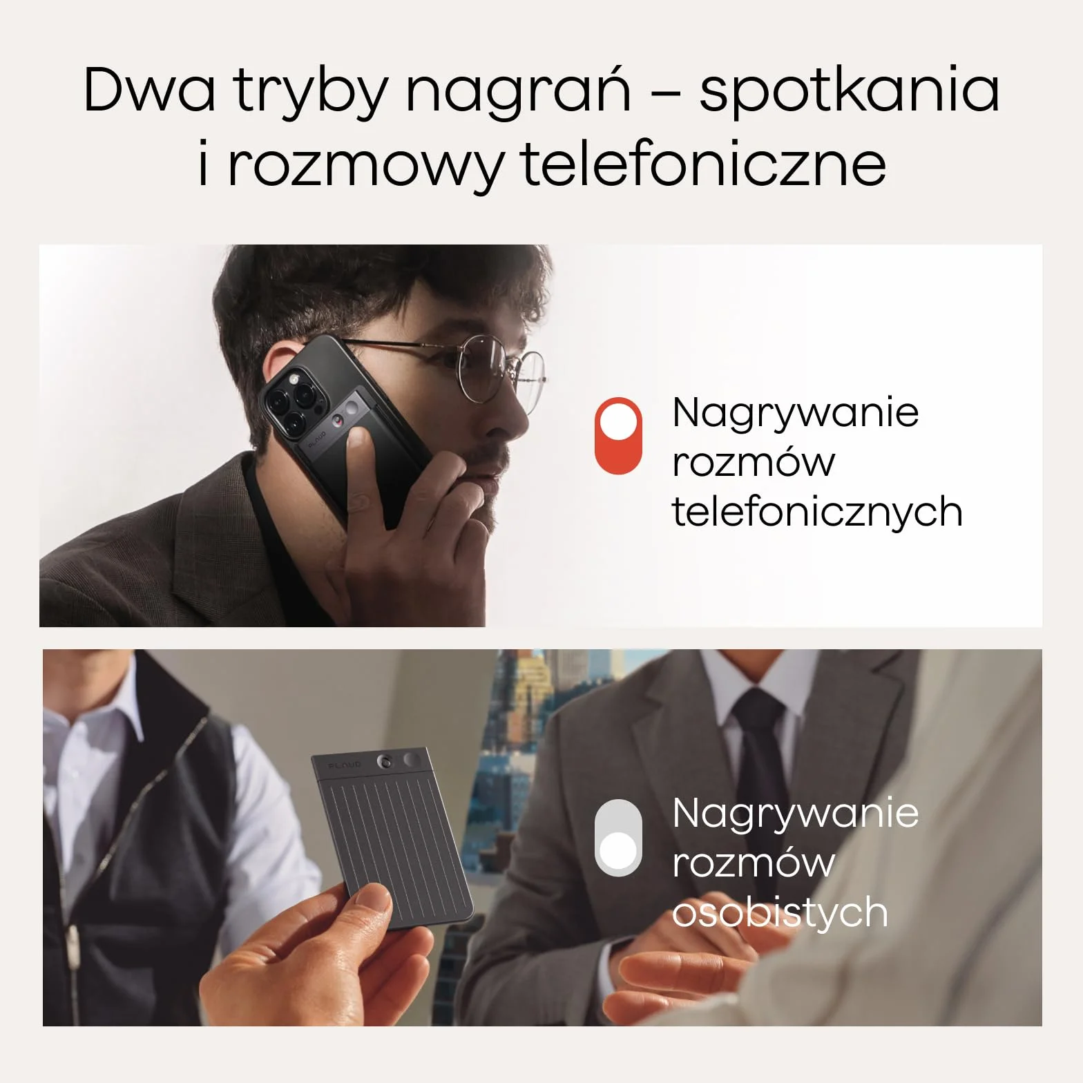 Plaud Note Dyktafon AI 64 GB, obsługa 112 języków, transkrypcja i podsumowanie AI
