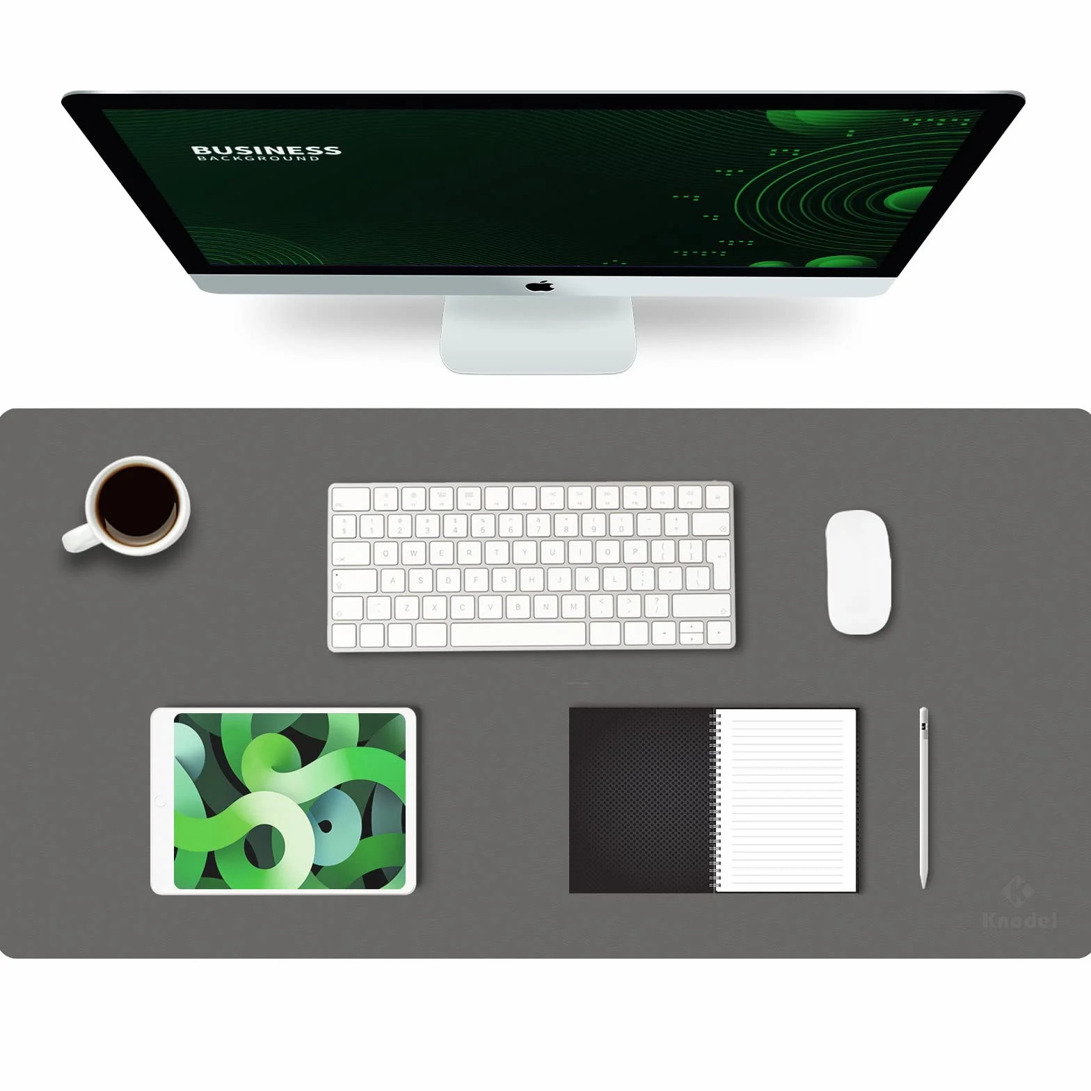 K KNODEL Duży podkład pod biurko, podkładka biurowa, podkład pod laptop dla biurka, ochraniacz biurka, podkład na pulpicie, podkład do pisania na biurku, podkładka pod pisak (40x80cm, Ciemno szary)