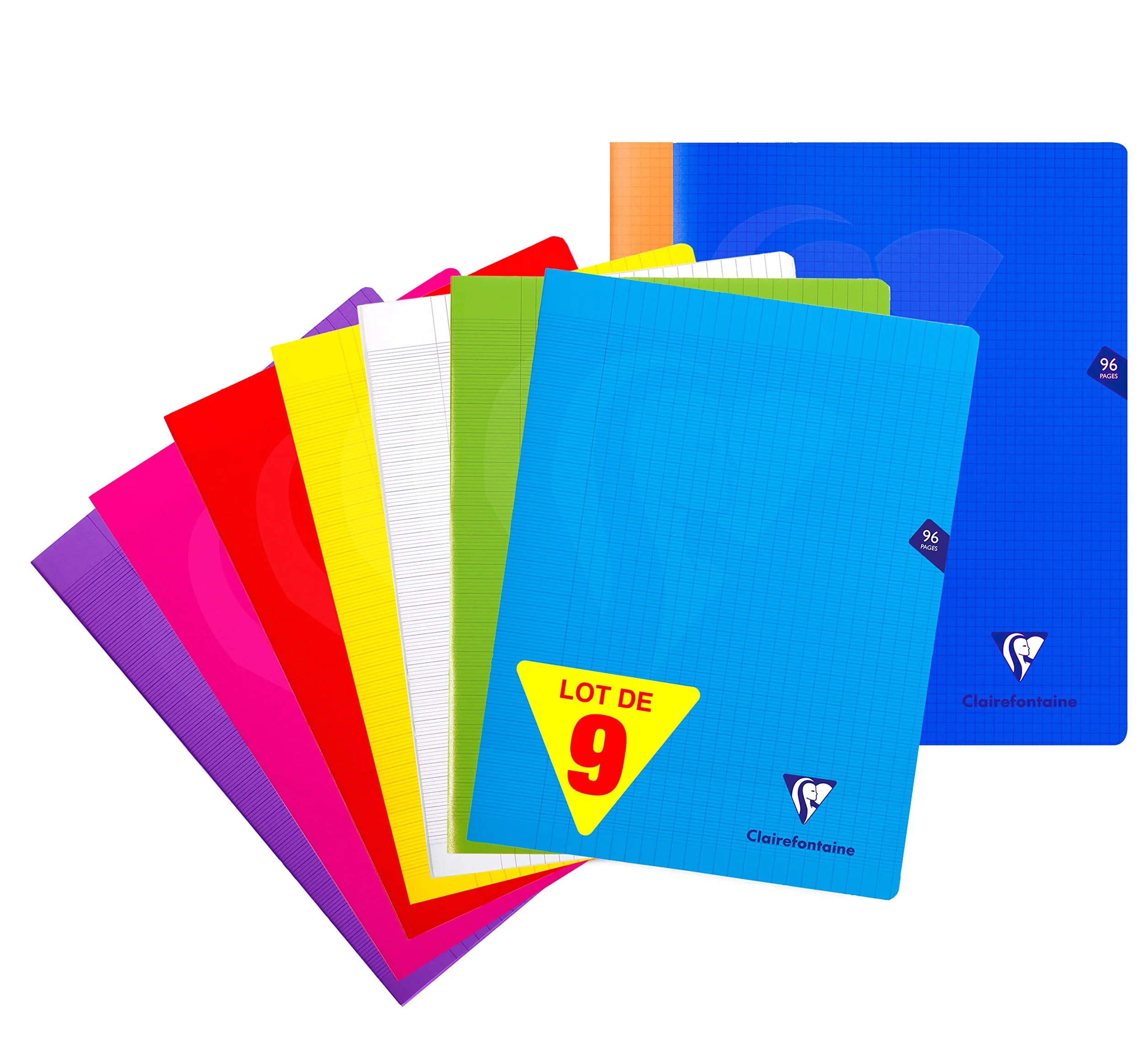 Clairefontaine Mimesys Zestaw 10 zeszytów zszywanych 24x32 cm 48 stron duża kratka 90 g okładka polipropylenowa