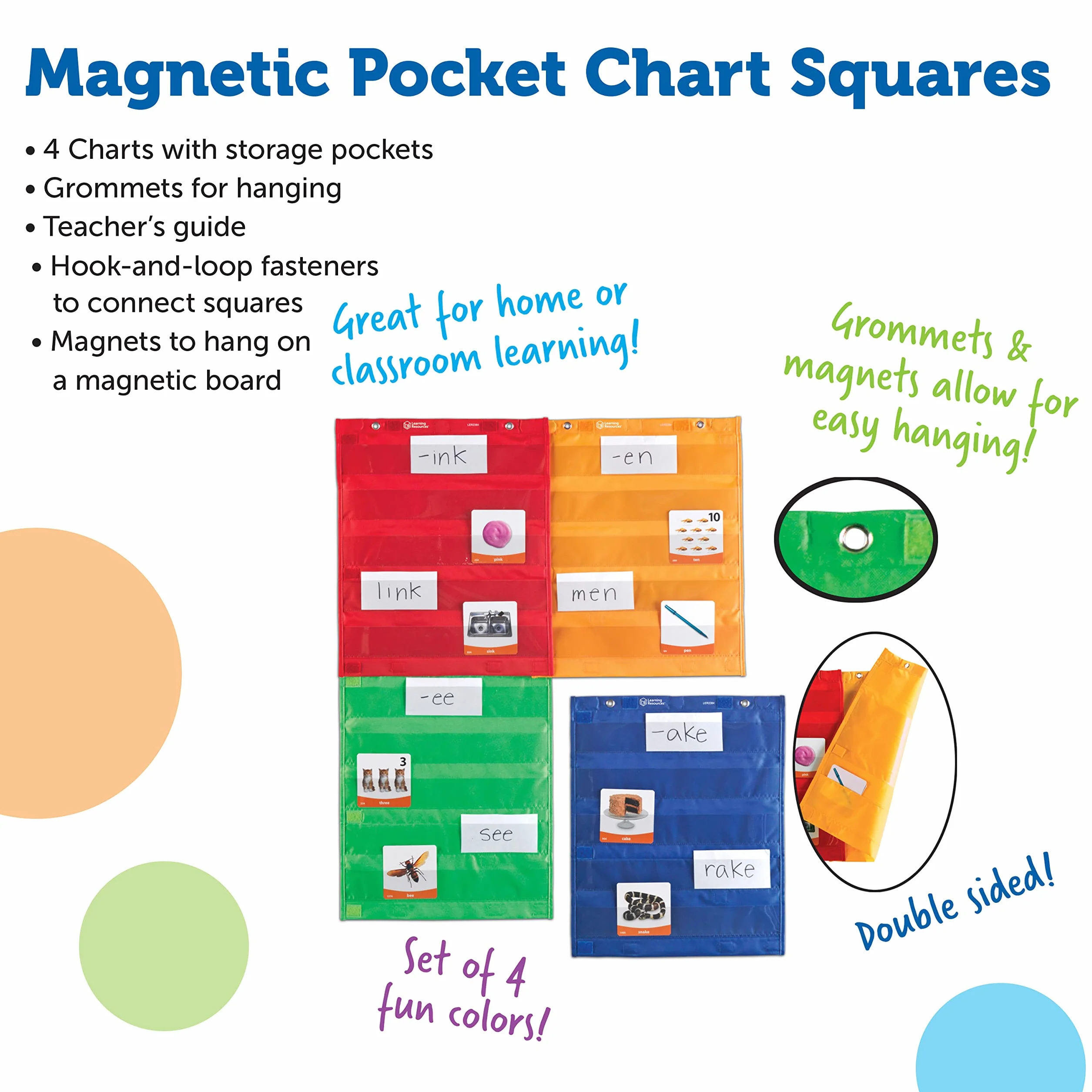 Learning Resources Magnetyczny Kwadraty Kieszen Wykres 4-Kawałek Zestaw