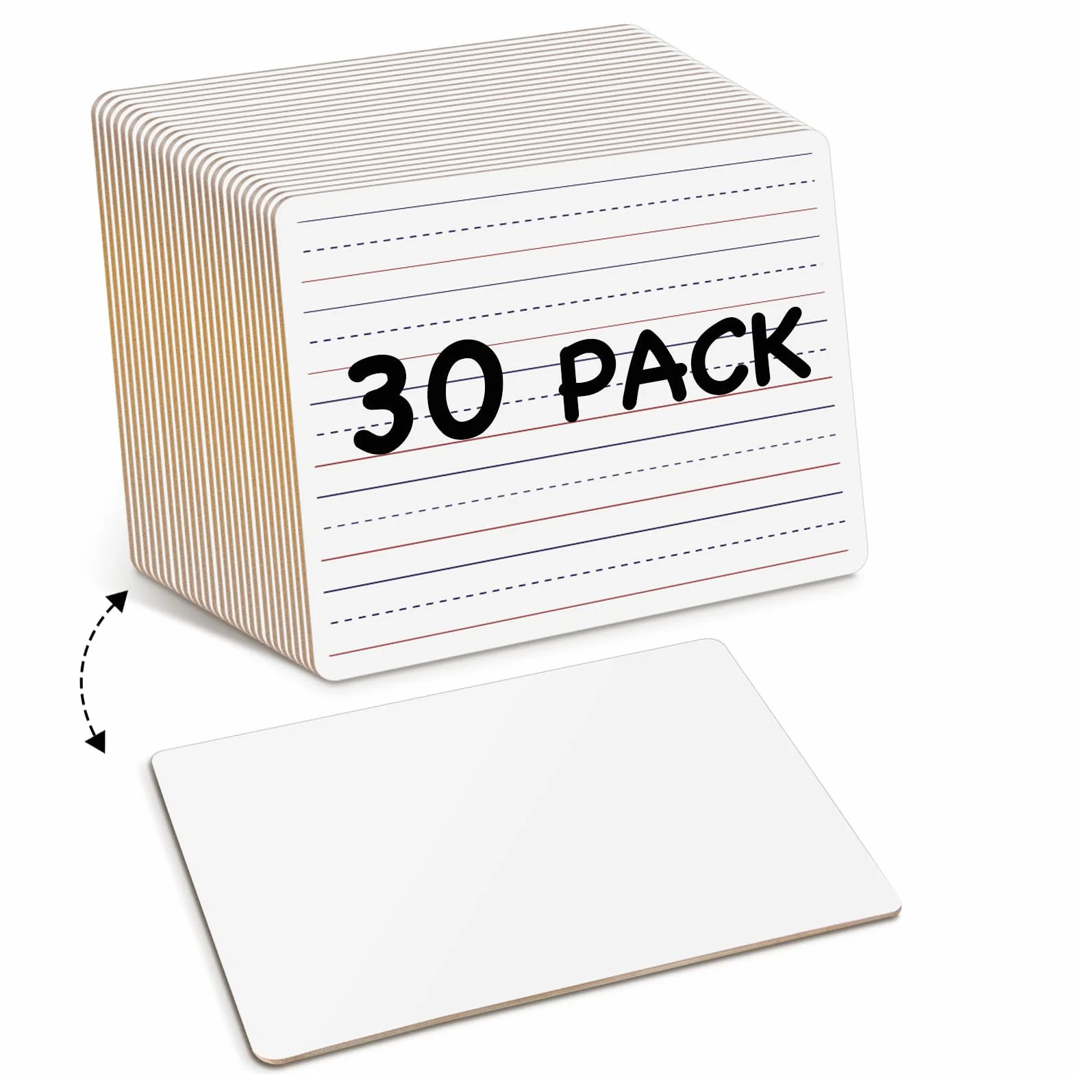 Double Sided Dry Erase Deski - Lined/Plain, Ohuhu 30-pak 20 x 30 cm, małe białe deski, w lined white boards for students, classroom, back to school Supplies