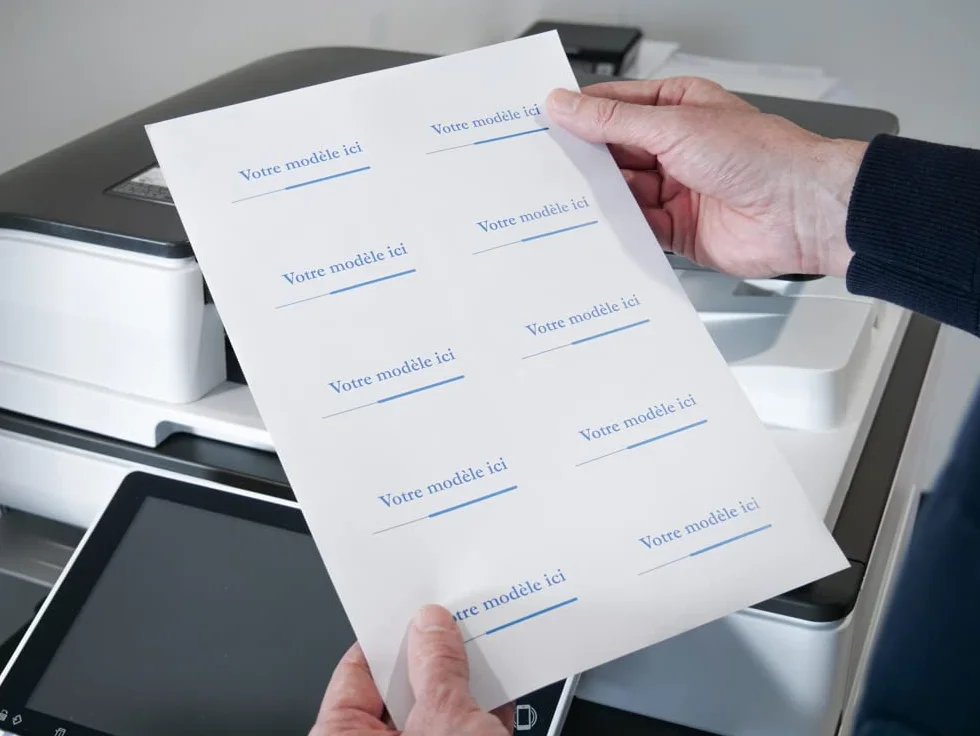 Avery Personalizowane prostokątne etykiety samoprzylepne 80x50 mm biały papier (opakowanie 100 szt.)
