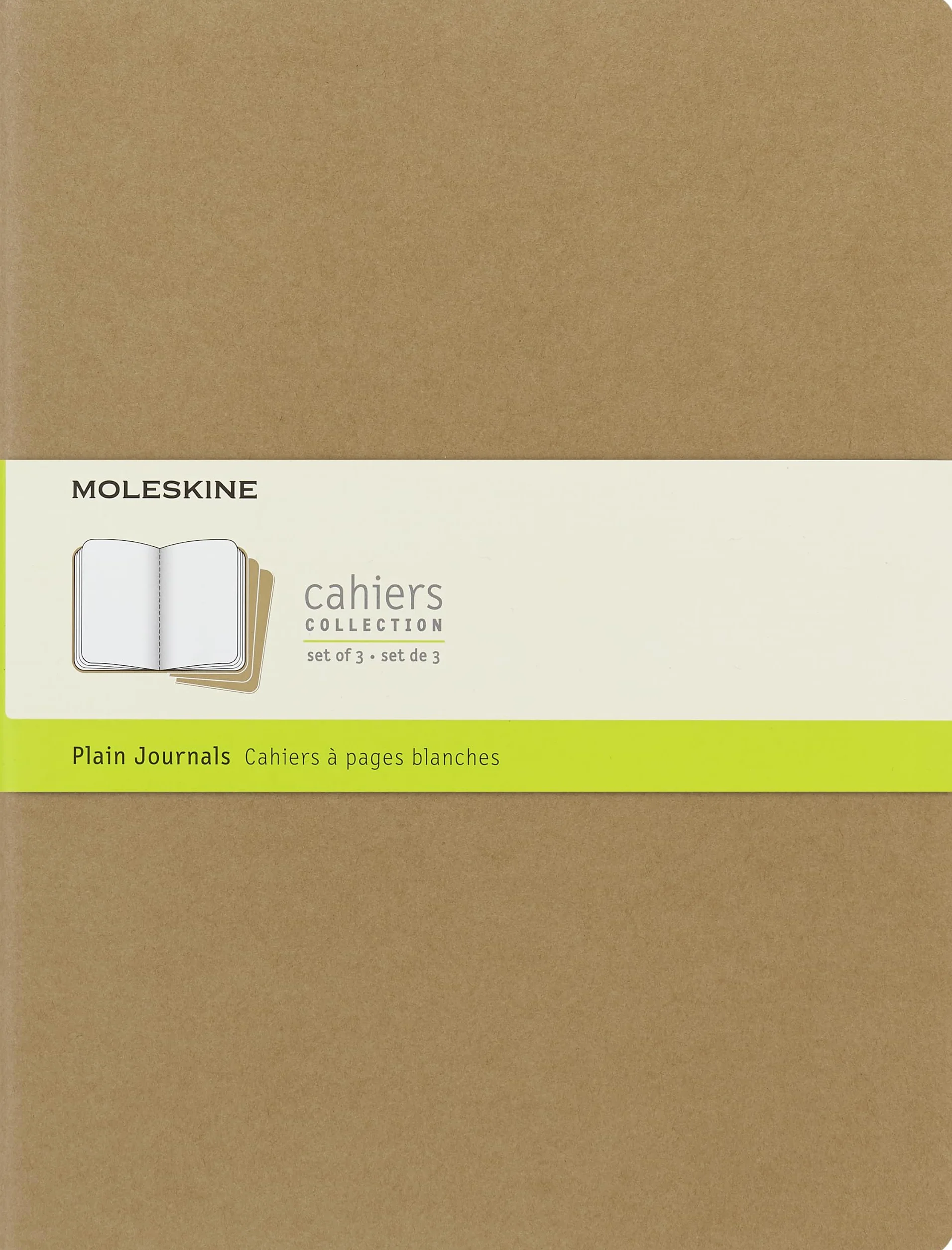 Moleskine Cahier Extra Large blanko packpapierbraun. 3er Pack