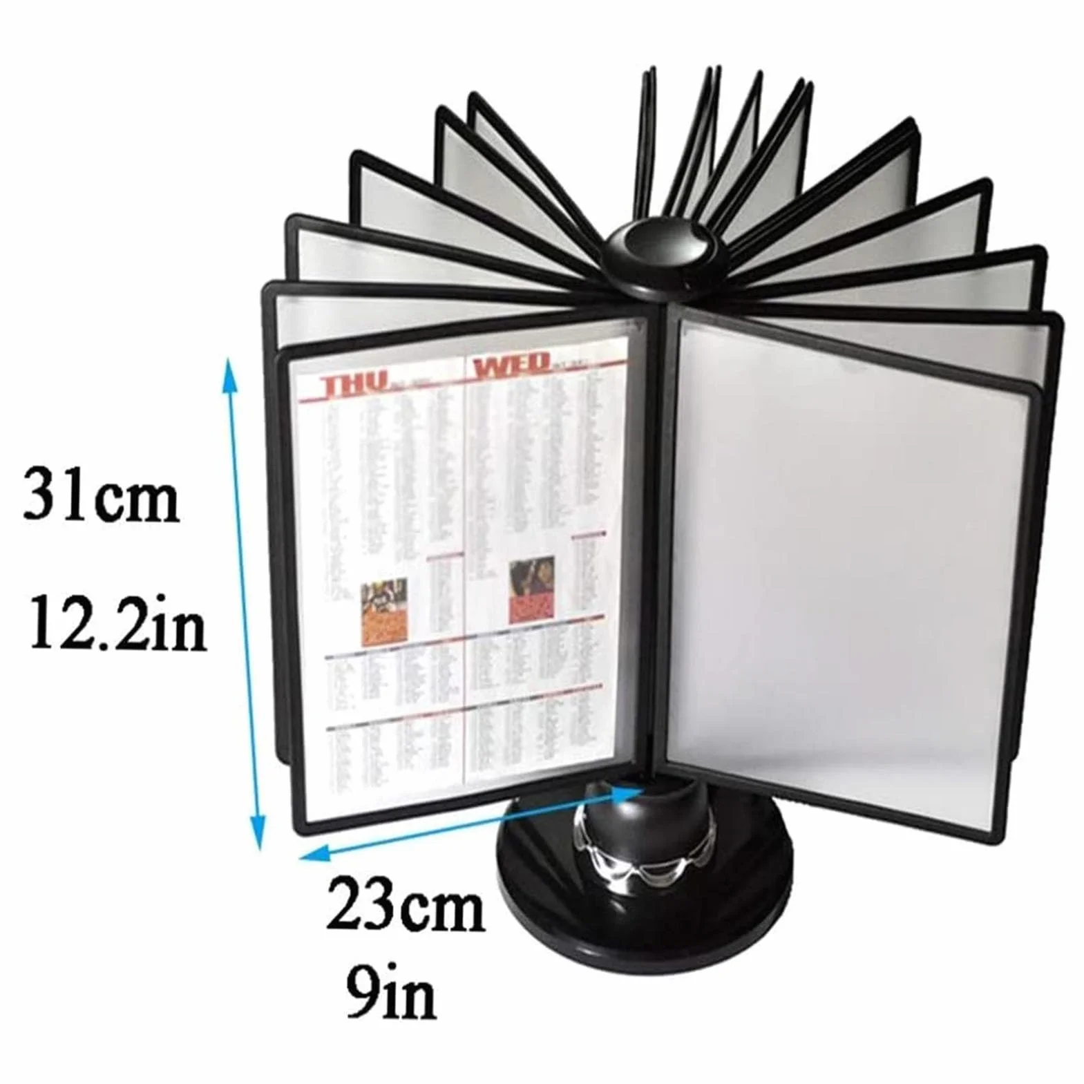 Stojak na dokumenty na biurko, obrotowy stojak ekspozycyjny na katalog, 20 dwustronnych paneli, rozmiar liter, trwały organizer na dokumenty na biurko, do ekspozycji dokumentów A4, obrotowa wkładka,
