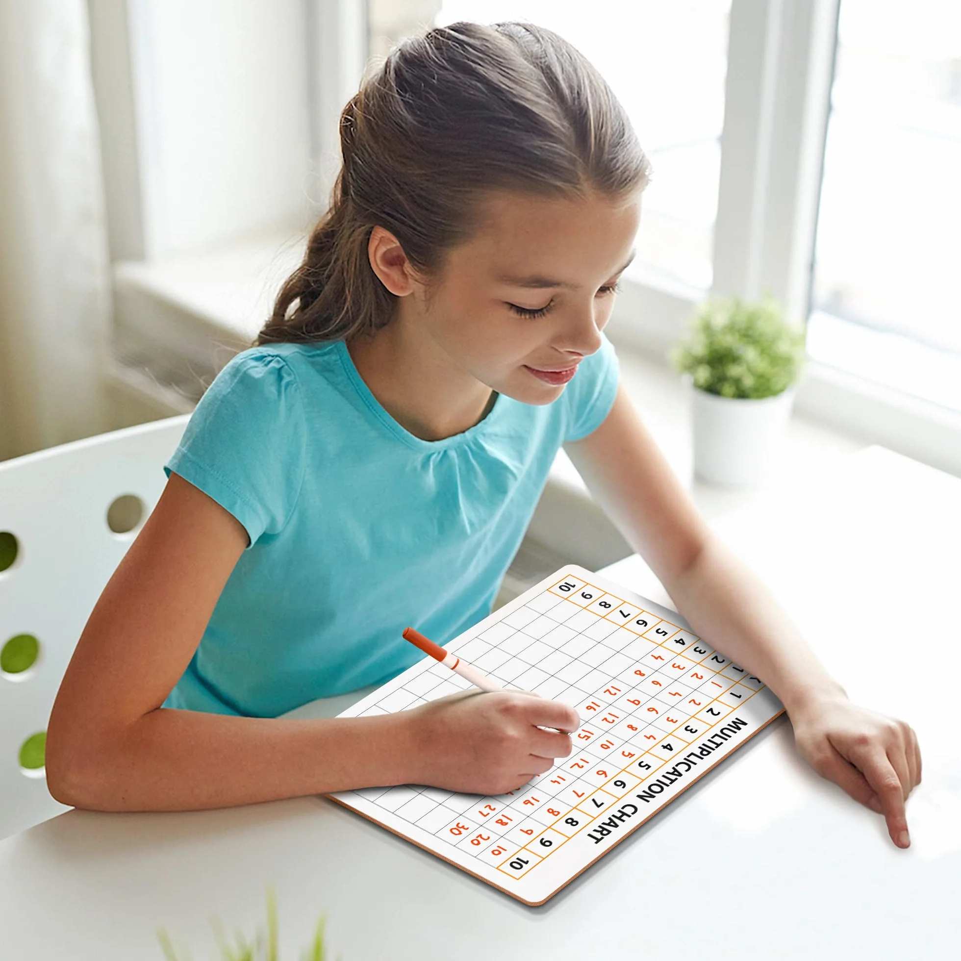Scribbledo Dry Erase Multiplication White Board 9 x 12 Inch Small Lapboard l Durable Portable Double Sided Times Table Math Practice Whiteboard for Kids Students, Classroom and Home