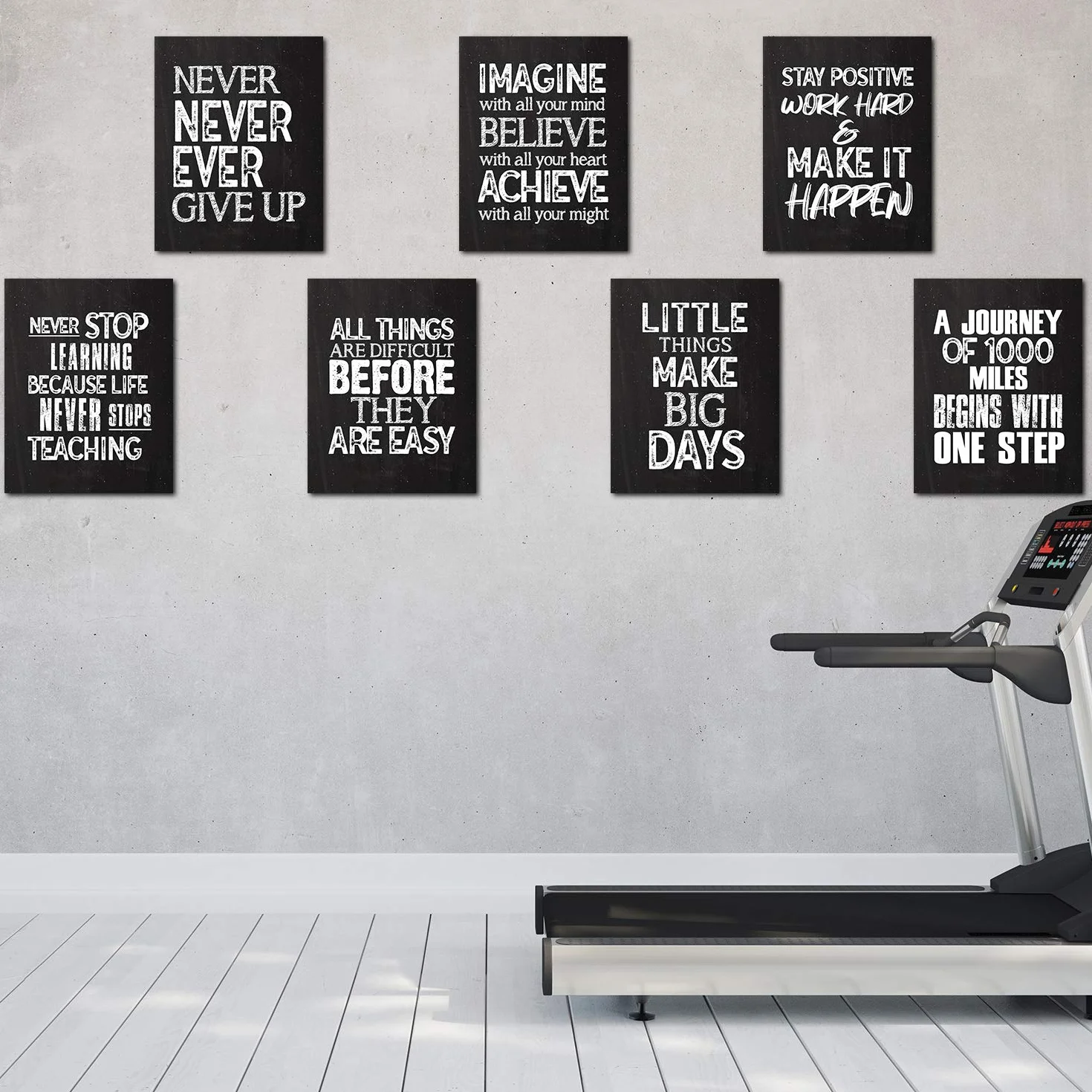 Plakat ścienny z pozytywnym cytatem 28 x 35 cm czarno-biały