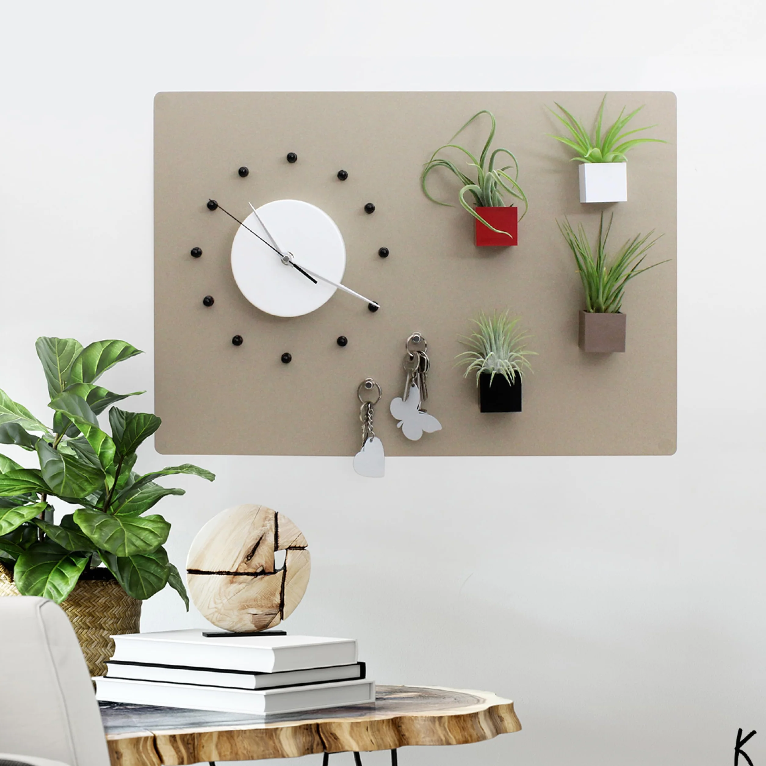 KalaMitica stalowa tablica magnetyczna kredowa 56x38 cm beżowa
