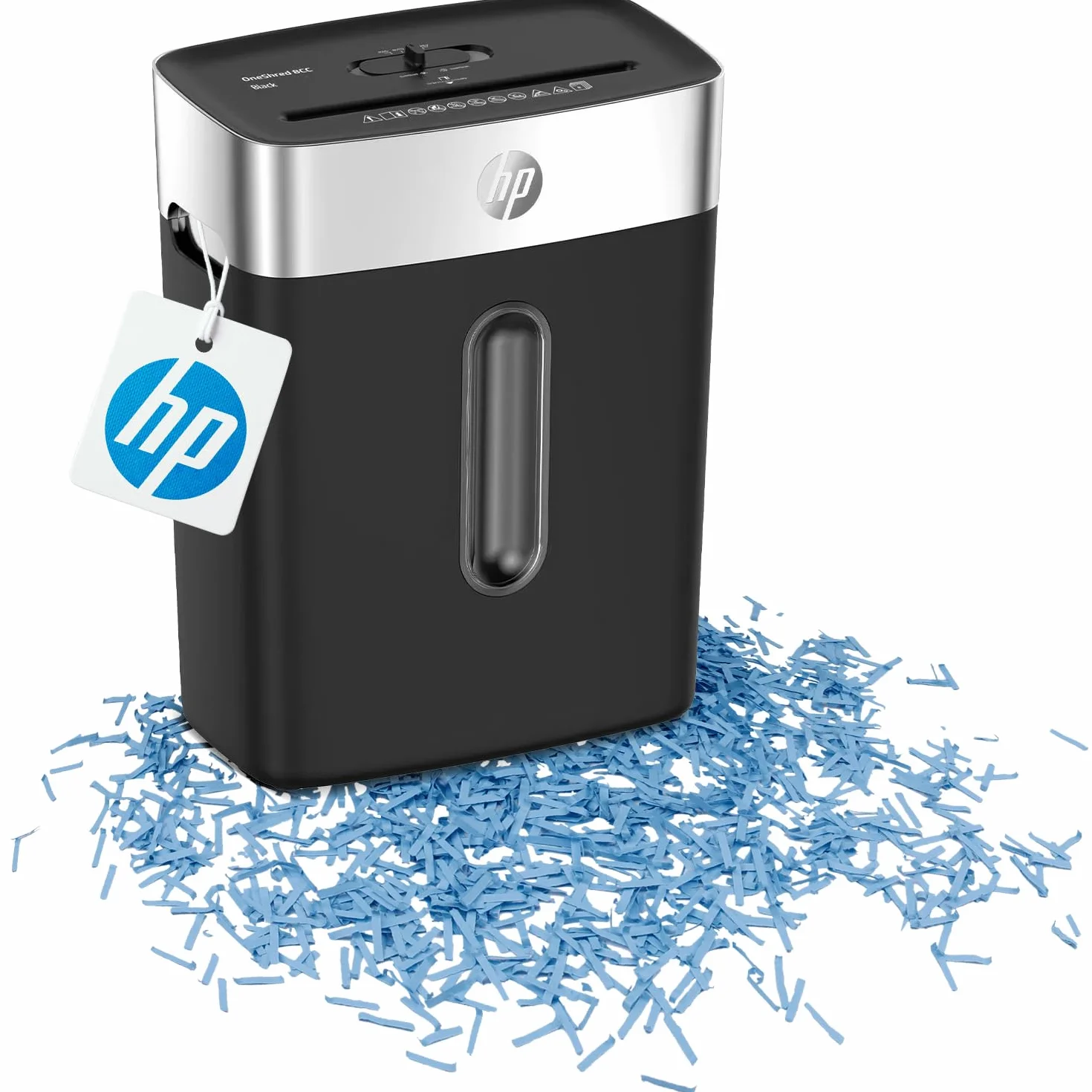 HP OneShred 8CC Black niszczarka dokumentów, poziom bezpieczeństwa P-4, Cross Cut, 8 arkuszy, 2826, czarny/srebrny, cięcie cząstek