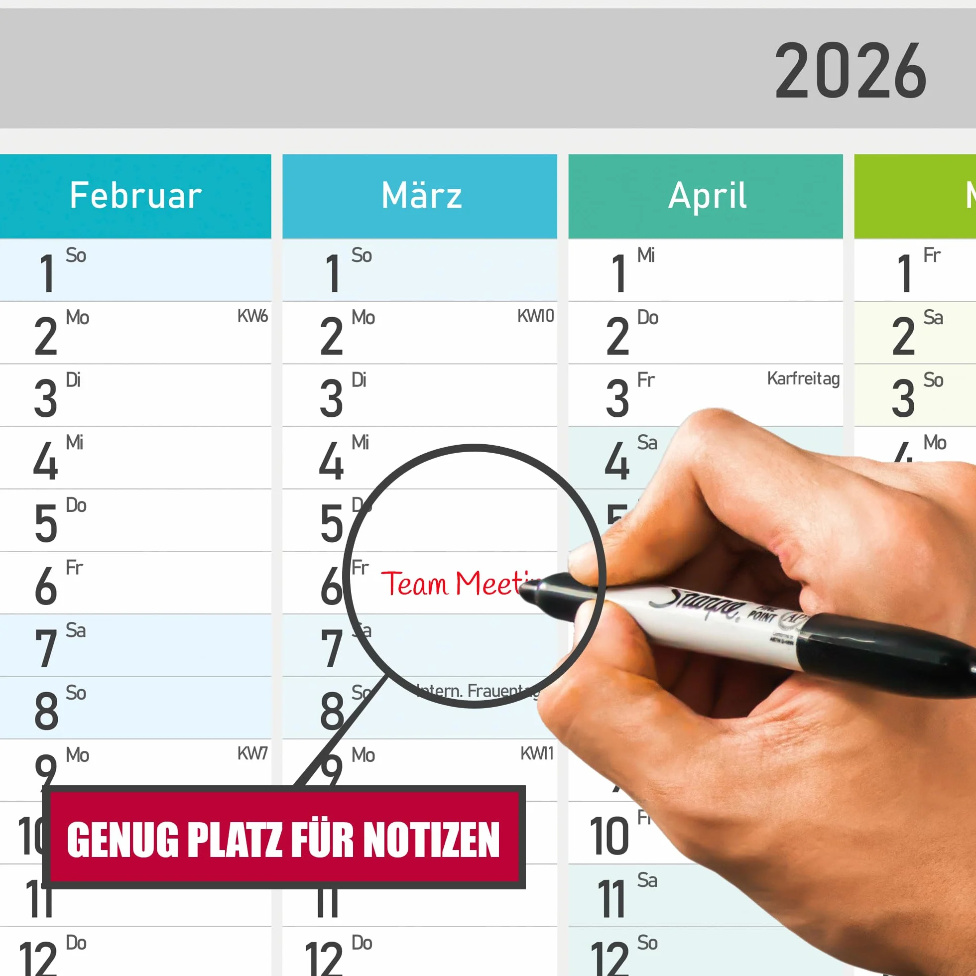 Kalendarz szkolny XXL 2025/2026 – kalendarz ścienny – planer roczny do szkoły A1 (84 x 59 cm), planer ścienny z tygodniami kalendarzowymi, świętami i wakacjami – wielkoformatowy kalendarz do szkoły