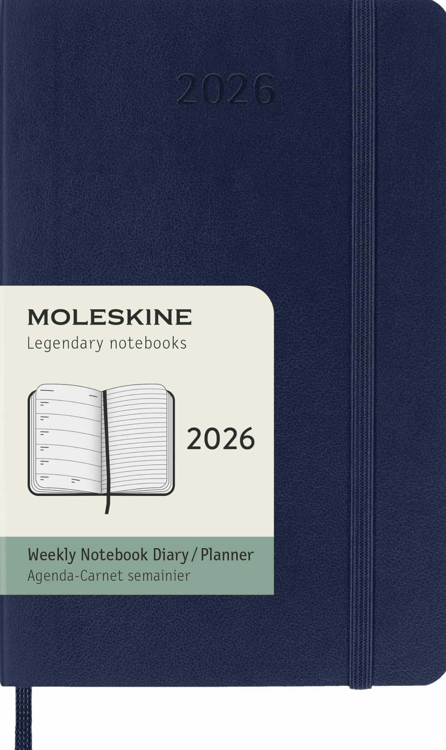 Moleskine 12 Monate Wochen Notizkalender 2026, Pocket/A6, Weicher Einband, Saphir