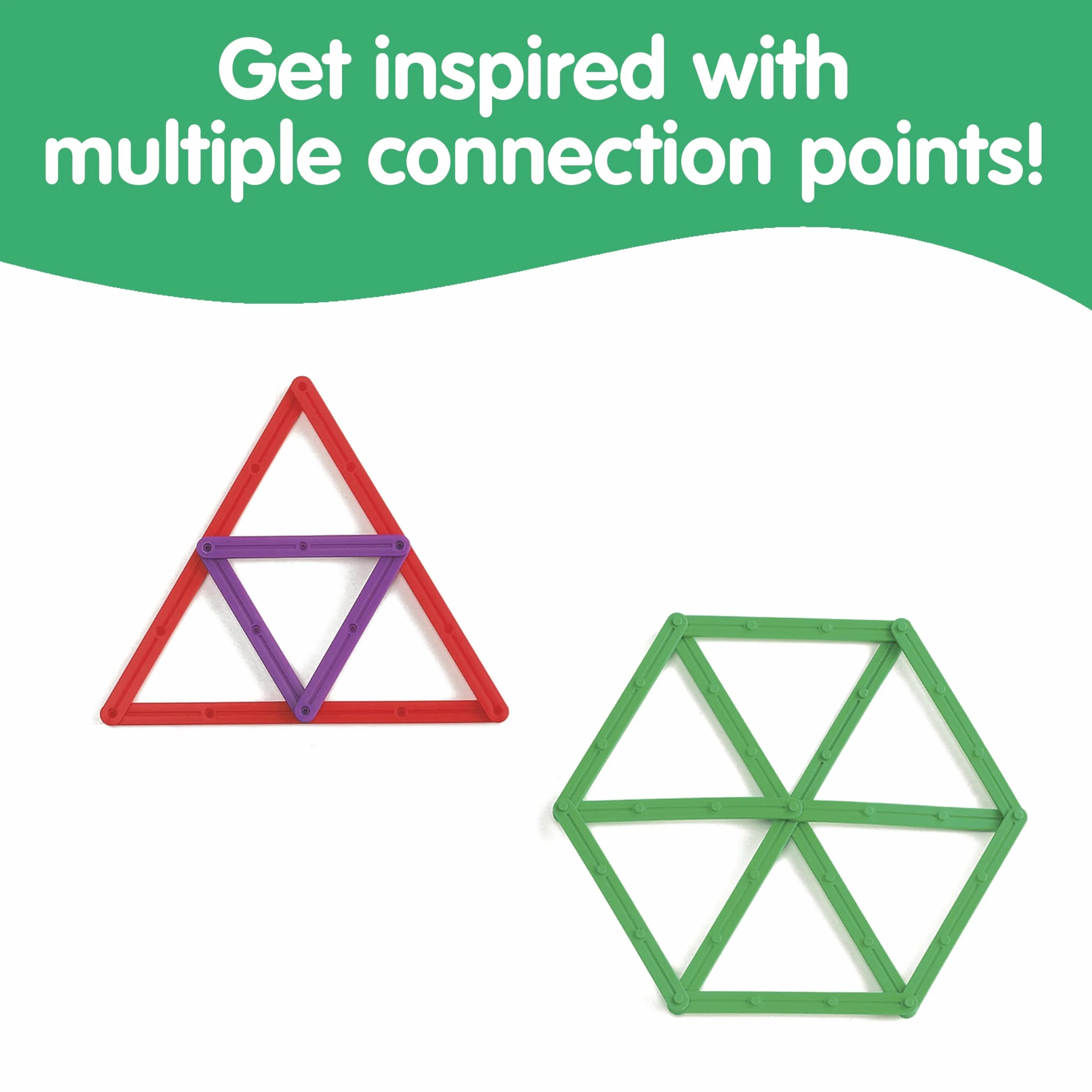 edxeducation GeoStix Deluxe zestaw | Teach Geometry | 100 patyczków konstrukcyjnych, 2 kątomierze, karty aktywności, manipulacja matematyką, sztuką i motoryką