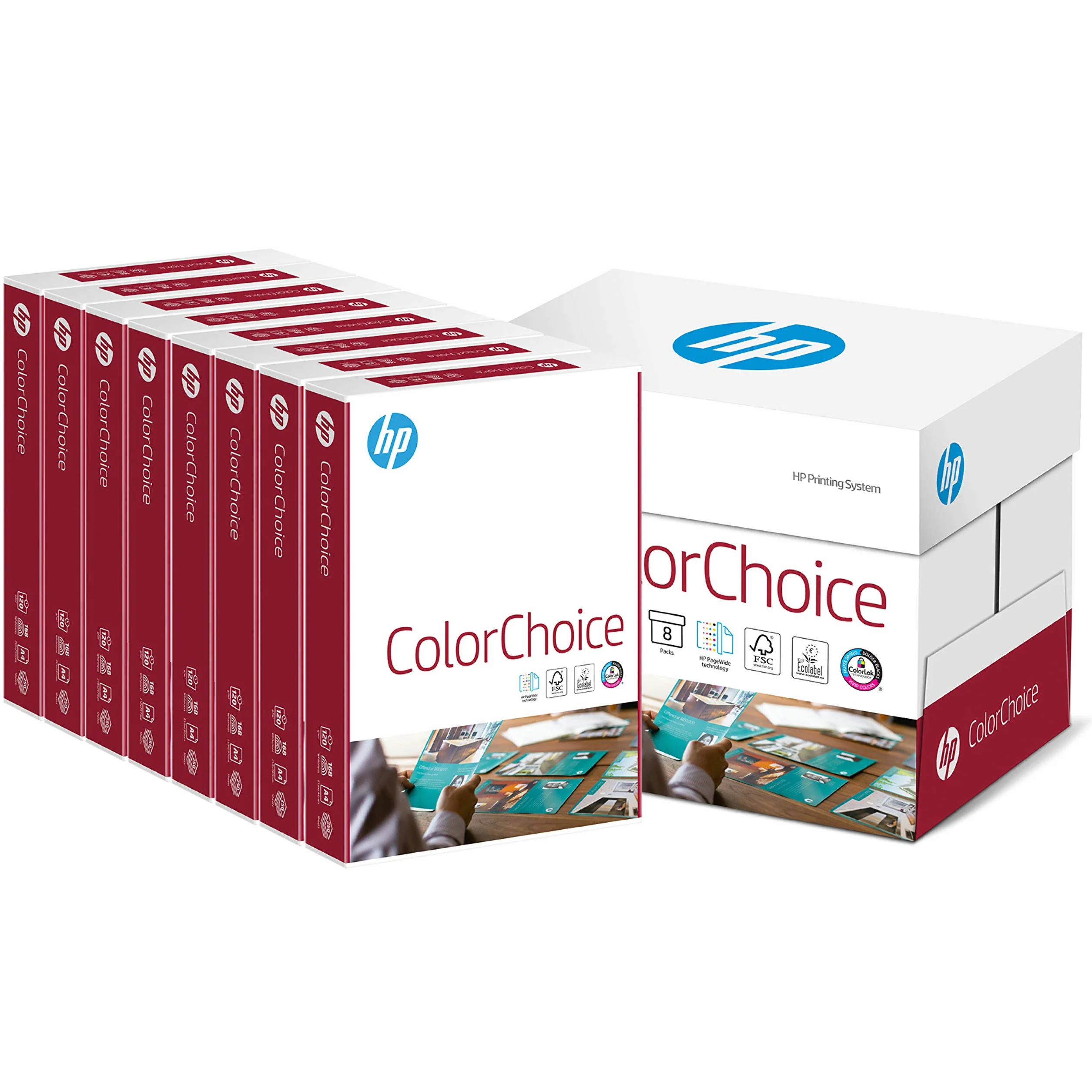 Hewlett-Packard CHP 753 Color-Choice papier laserowy 120 g DIN A4, 210 x 297 mm, wysoka biel, bardzo gładki, 1 karton = 8 sztuk