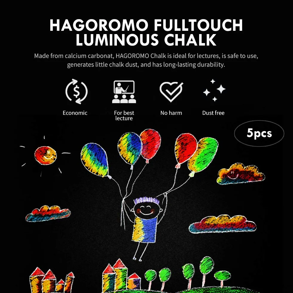 Hagoromo Fulltouch świecąca kreda 1 pudełko [5 kolorów mieszanych/5 szt]