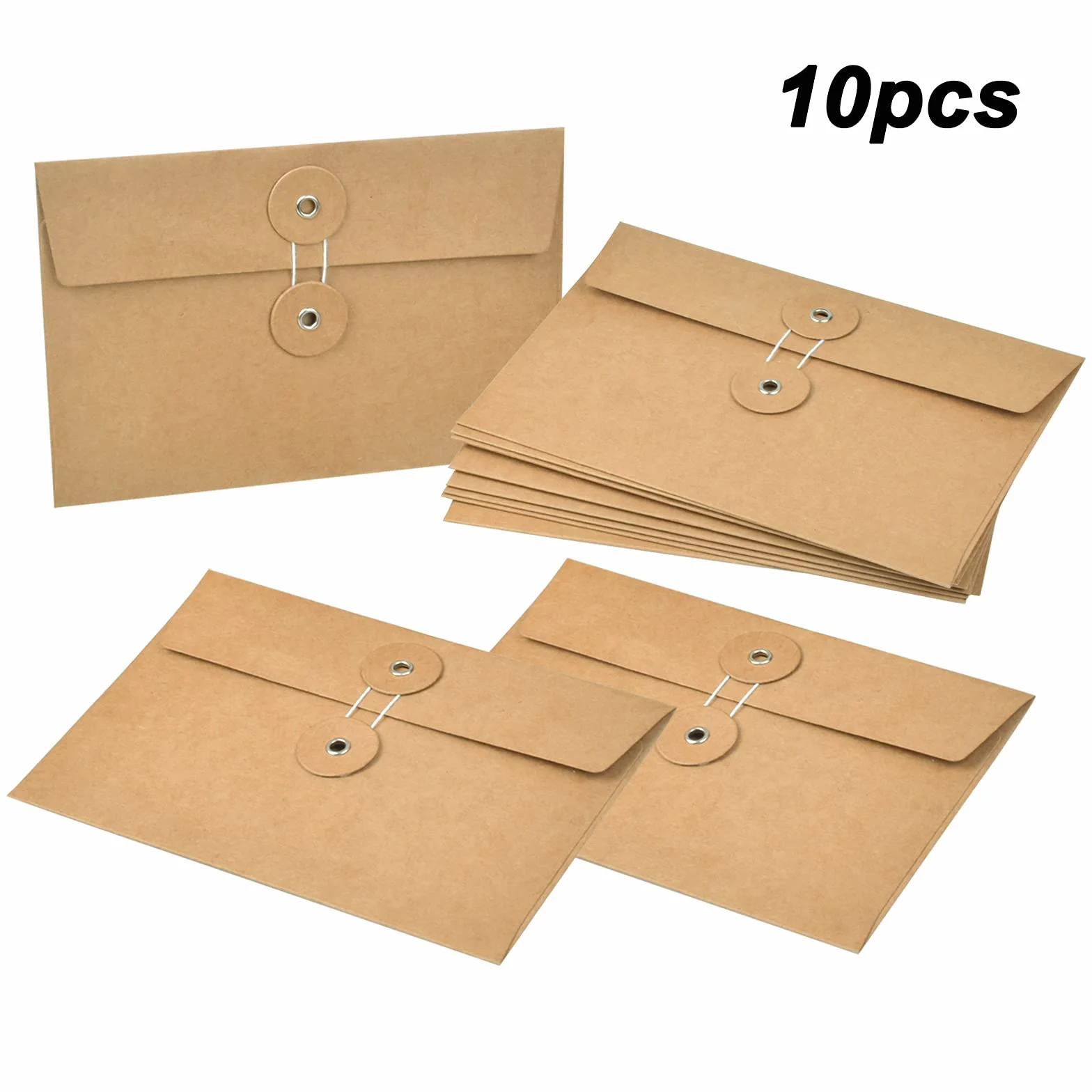 10 sztuk torebek na dokumenty z papieru kraft, koperty na dokumenty z tektury, brązowe teczki z uszczelką owijającą, małe koperty kraft do biura, szkoły, domu, rachunków, paragonów, kartek z