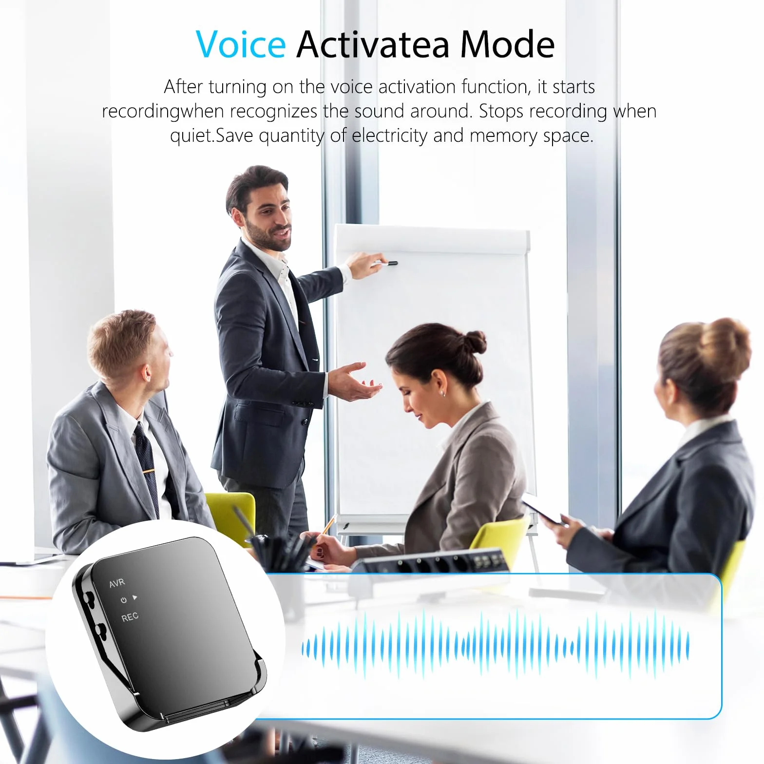 Digital Voice Recorder, mini cyfrowy dyktafon, redukcja szumów AI, dyktafon magnetyczny 3072 kbps z odtwarzaniem do wywiadów, klas/spotkań