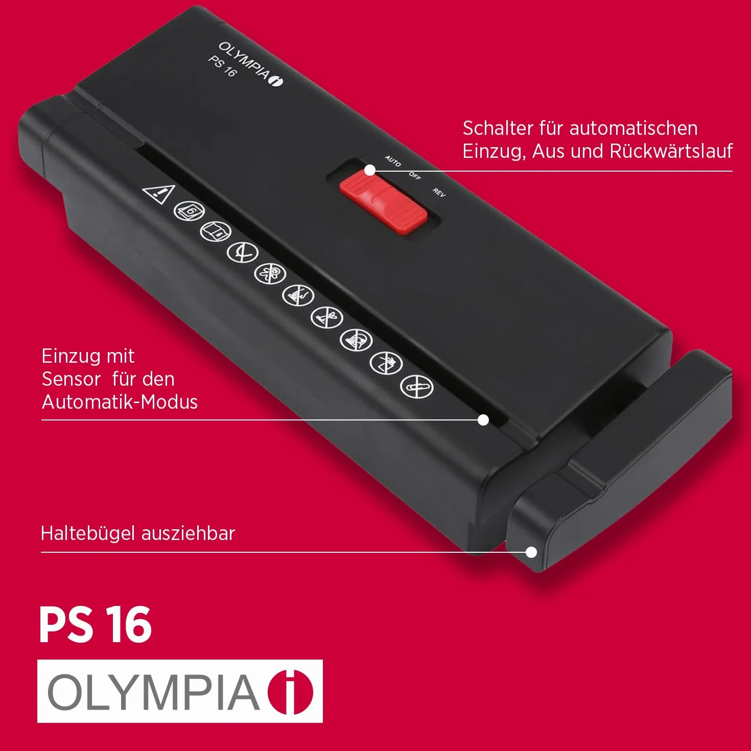 Olympia PS 16 Niszczarka Dokumentów, Czarny