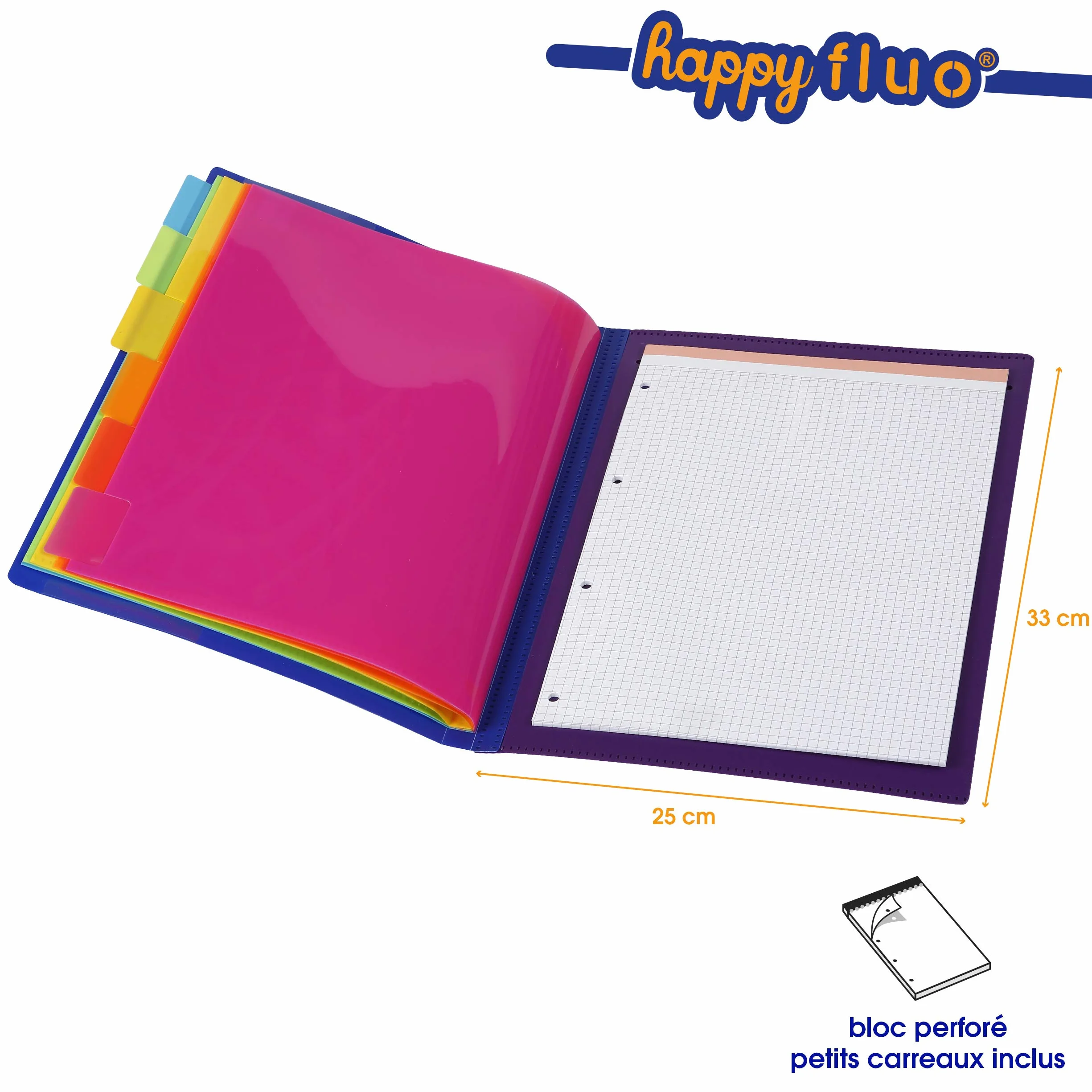 Viquel Polipropylen z 6 przegrodami z wbudowaną neonową podkładką papierową Happy
