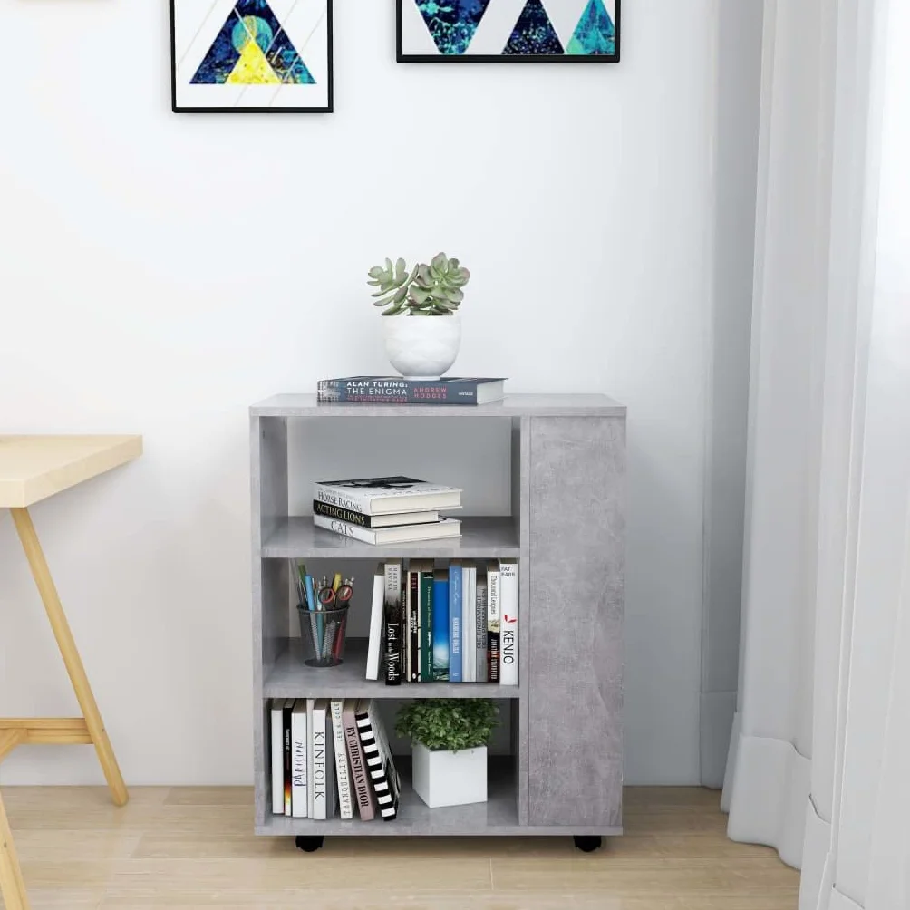 vidaXL Szafka na kółkach 60x35x75 cm beton szary