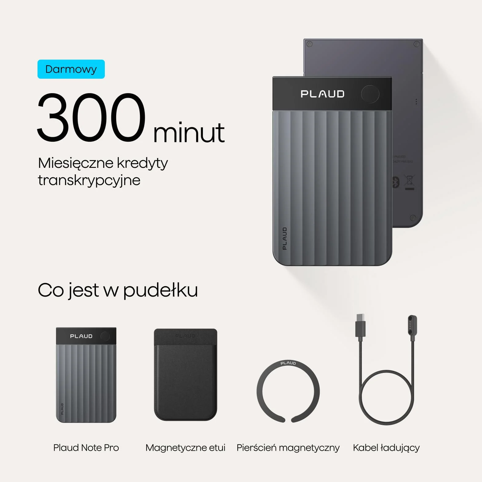 Plaud Note Pro Cyfrowy Dyktafon AI z Transkrypcją i Podsumowaniem AI Wielomodalne Wprowadzanie Do 50 Godzin Nagrywania Zaprojektowany do Konferencji Spotkań i Rozmów Telefonicznych i Zespołów