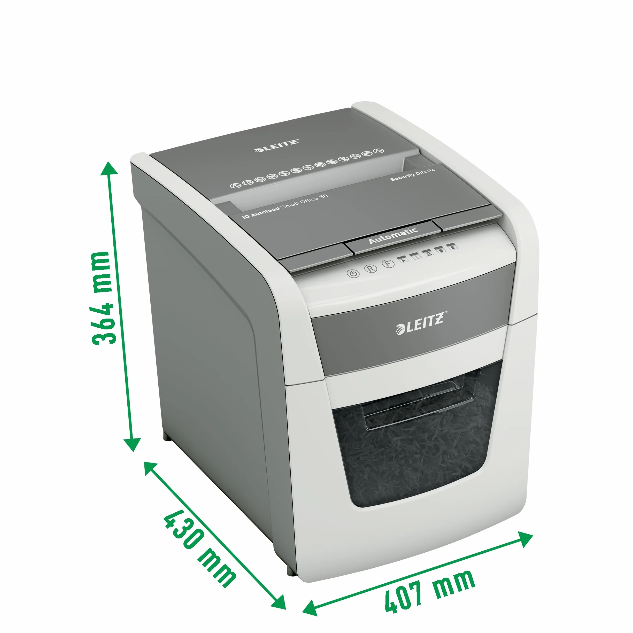 Leitz Iq Small Office 50 P-4 Niszczarka, Szary, 20 l
