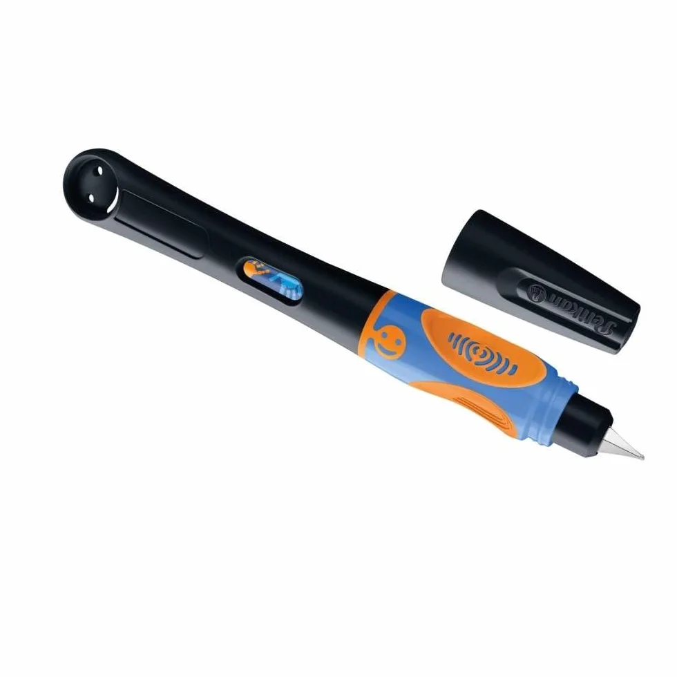 Pelikan® Pióro wieczne Griffix do nauki pisania | Średnia stlówka | Na atrament | Dla leworęcznych | Biuro Szkoła Studia Praca | Kaligrafia Komfortowe i Gładkie pisanie | Neon Black