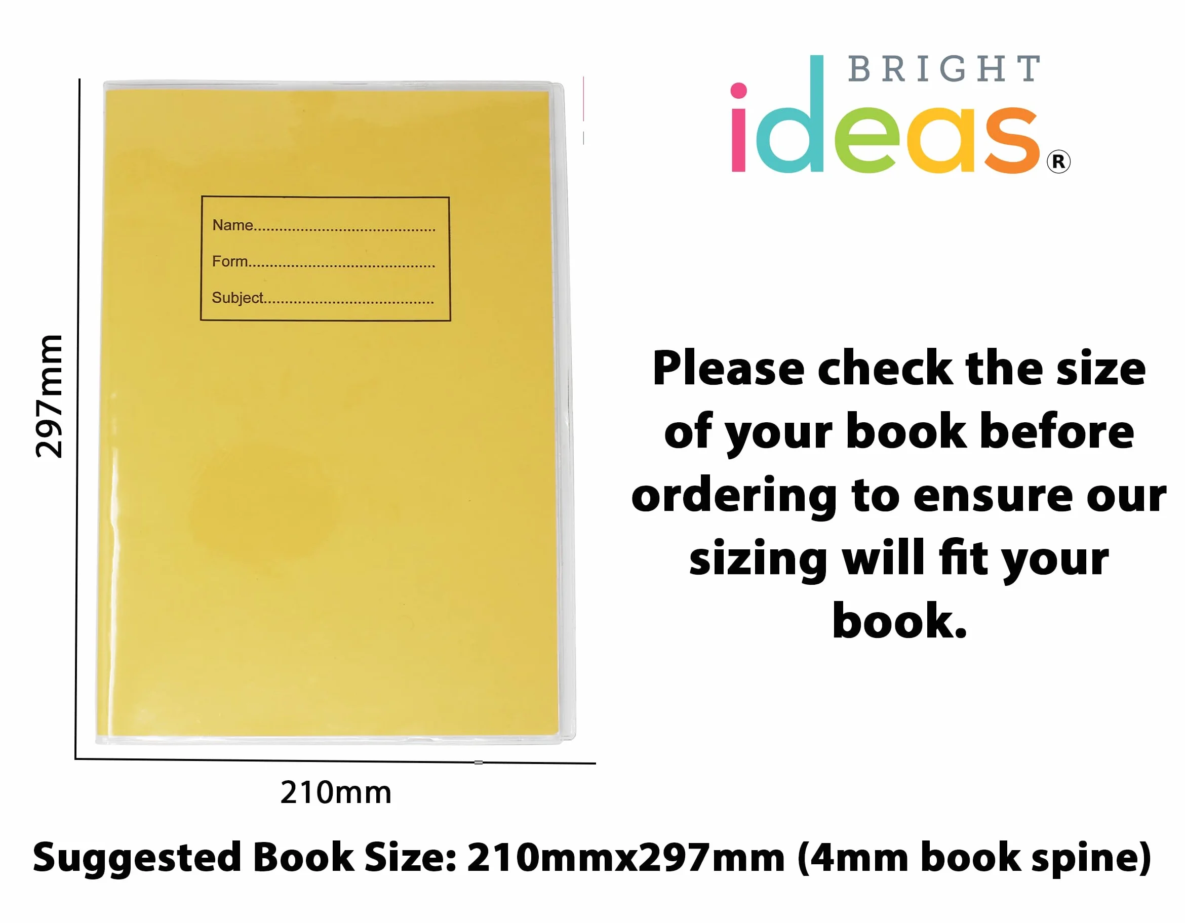 Bright Ideas Osłony na książki z PCW, 21,5 cm x 30,8 cm