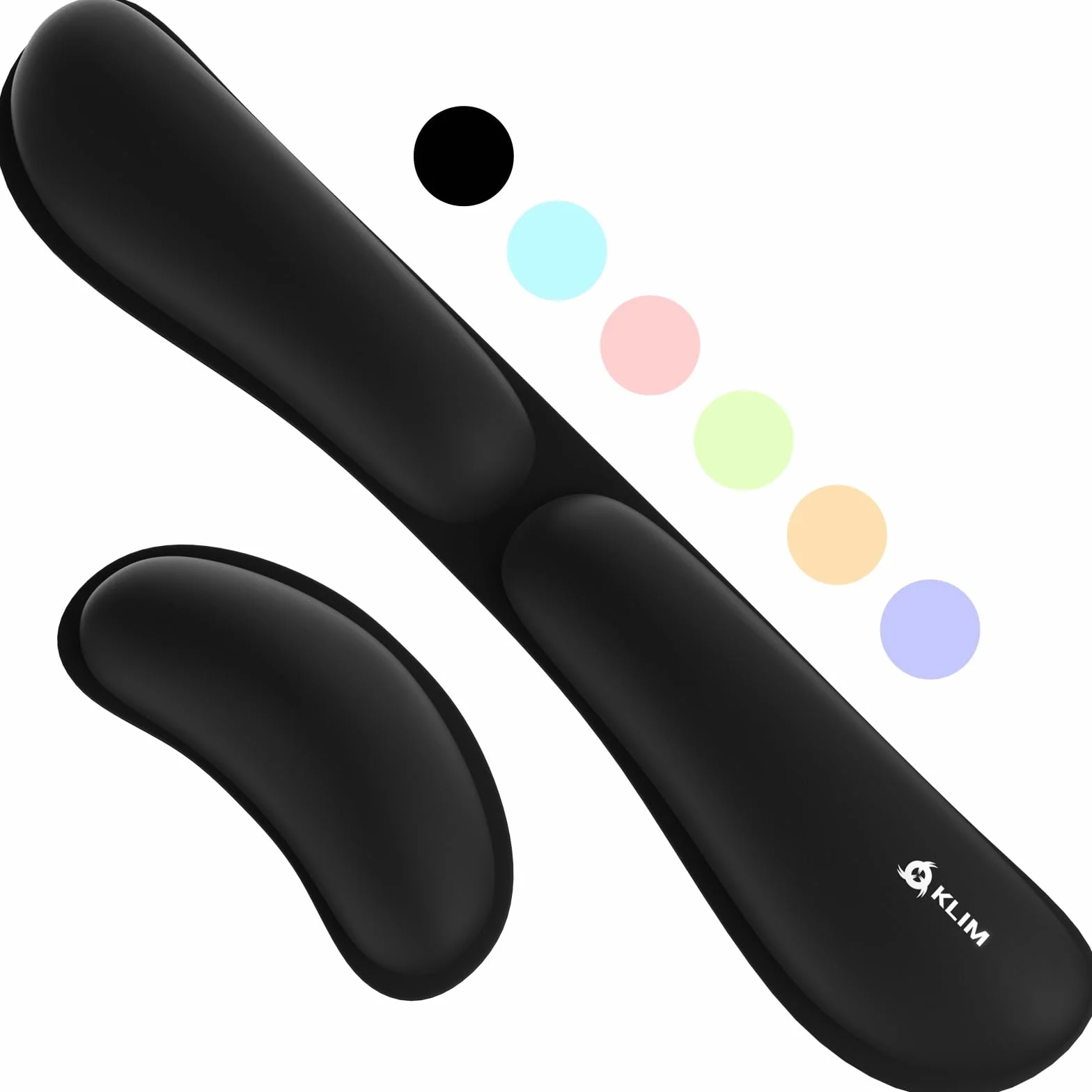 KLIM Zestaw podkładek pod nadgarstek do myszy i klawiatury - jedwabna pianka z pamięcią kształtu - ergonomiczna podkładka pod nadgarstek do komputerowej klawiatury, podkładka pod nadgarstek do
