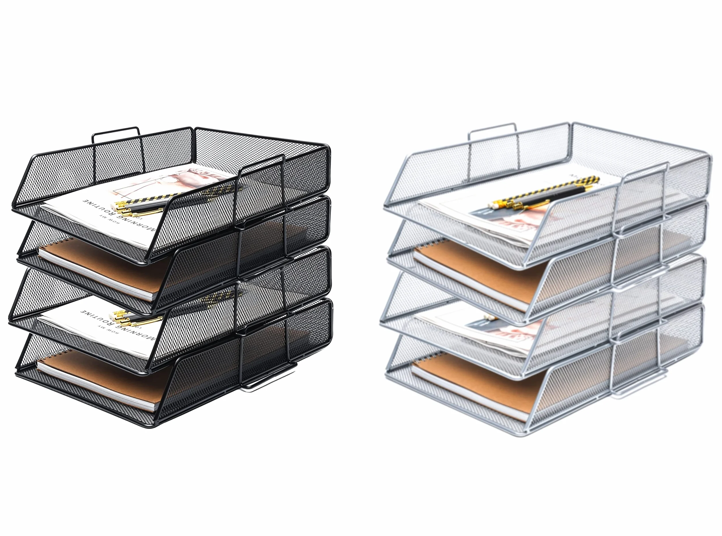 EXERZ Sorter papieru organizer na biurko siatka druciana 4 szt.